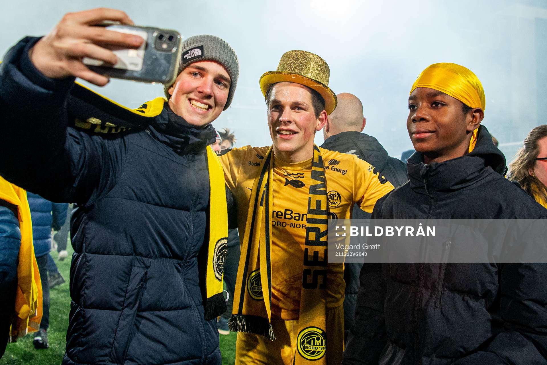 Sondre Brunstad Fet of Bodø/Glimt celebrates winning the