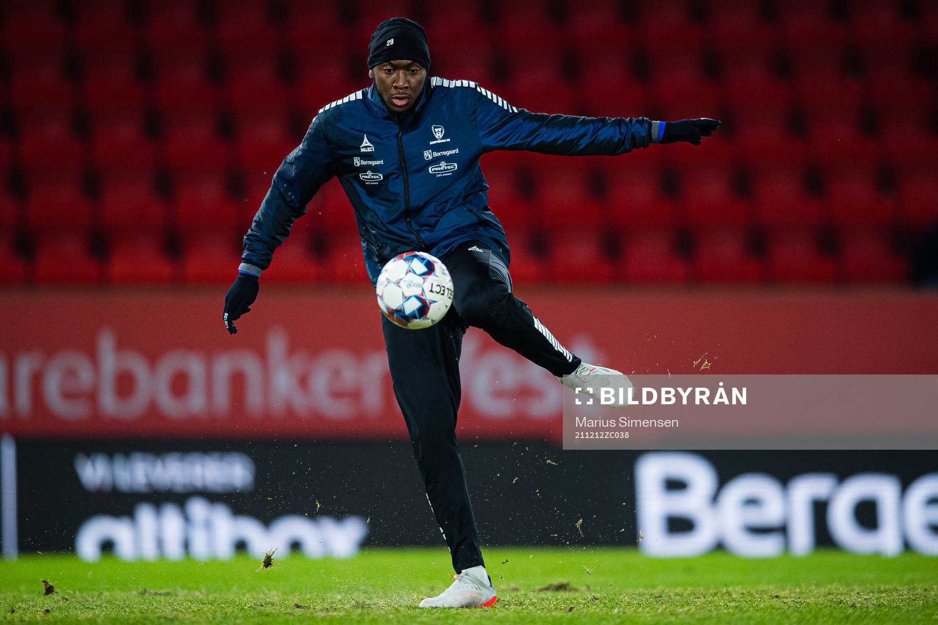 Ibrahima Kone of Sarpsborg 08 warms up