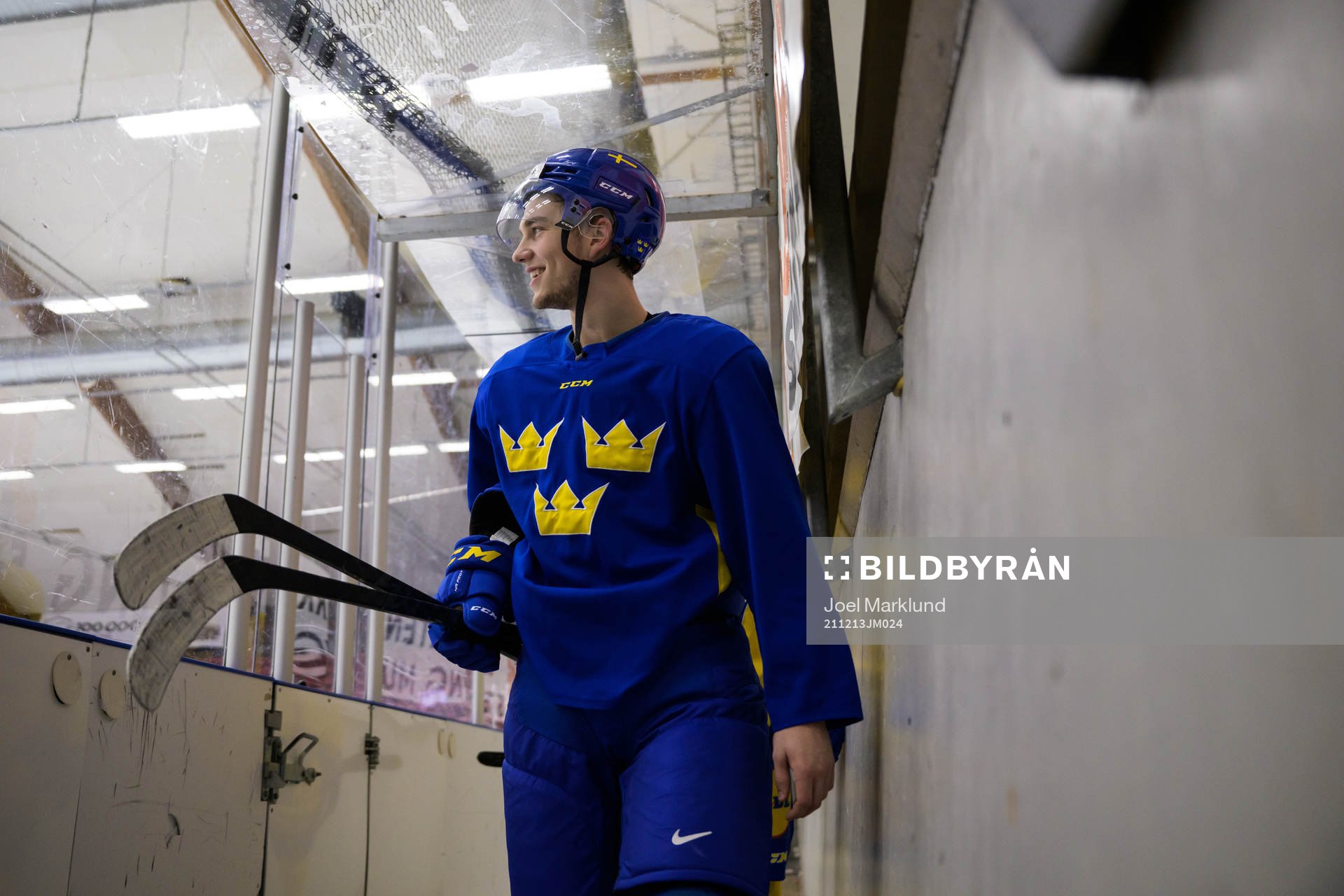 William Eklund of the Swedish under-20 national ice hockey