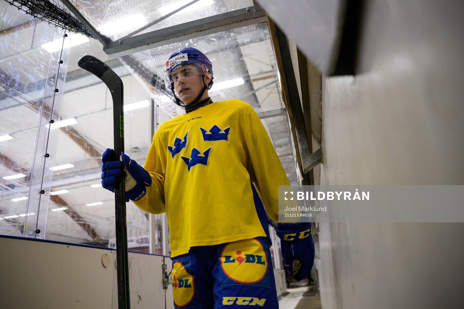 Joel Nyström of the Swedish under-20 national ice hockey