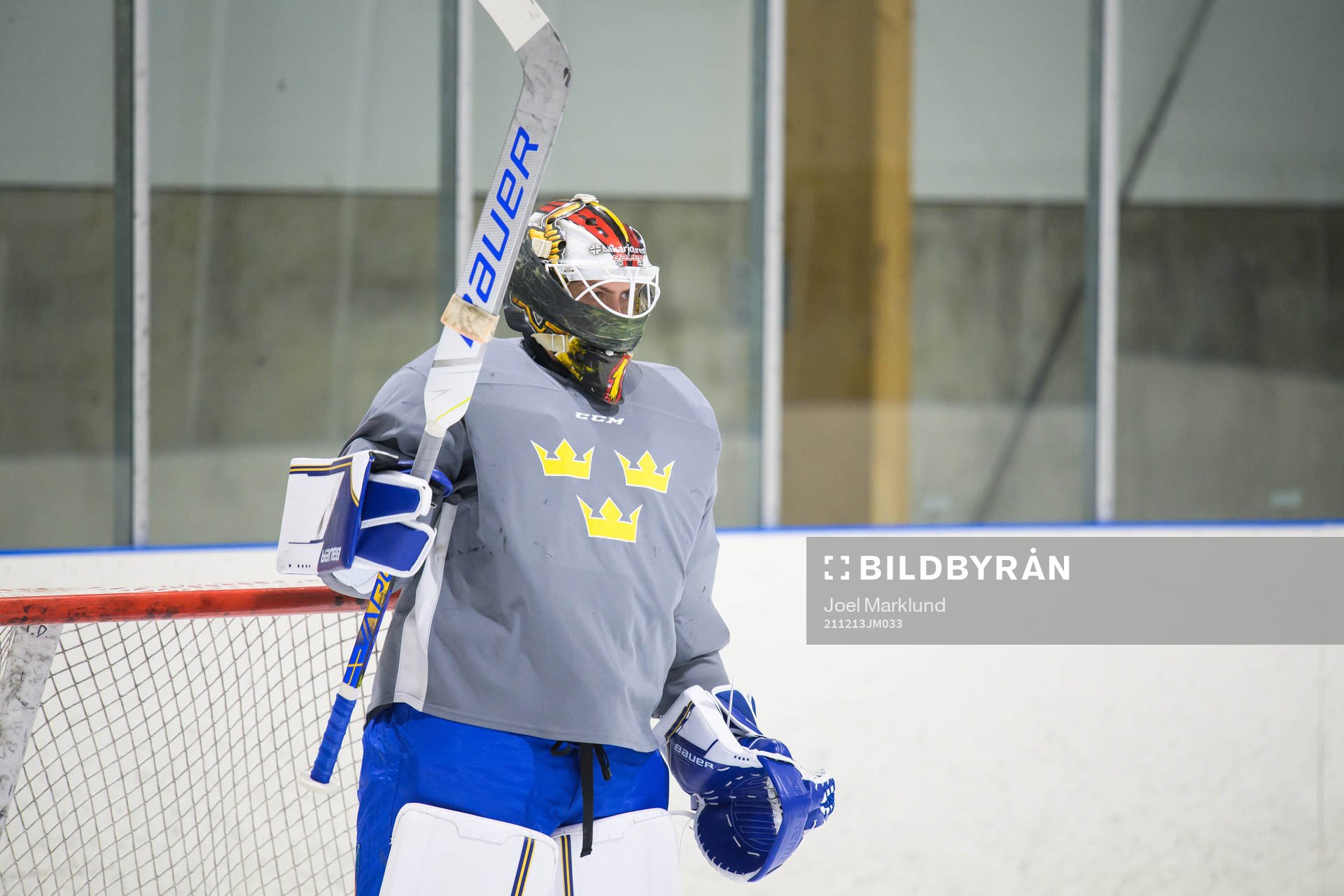 Goaltender Jesper Wallstedt of the Swedish under-20