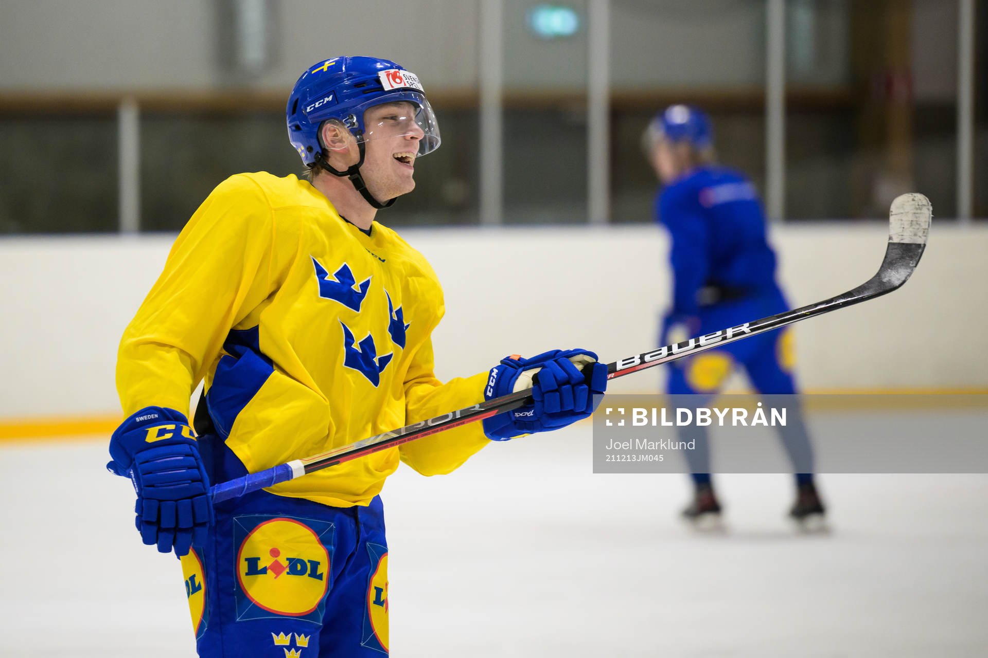 Zion Nybeck of the Swedish under-20 national ice hockey team