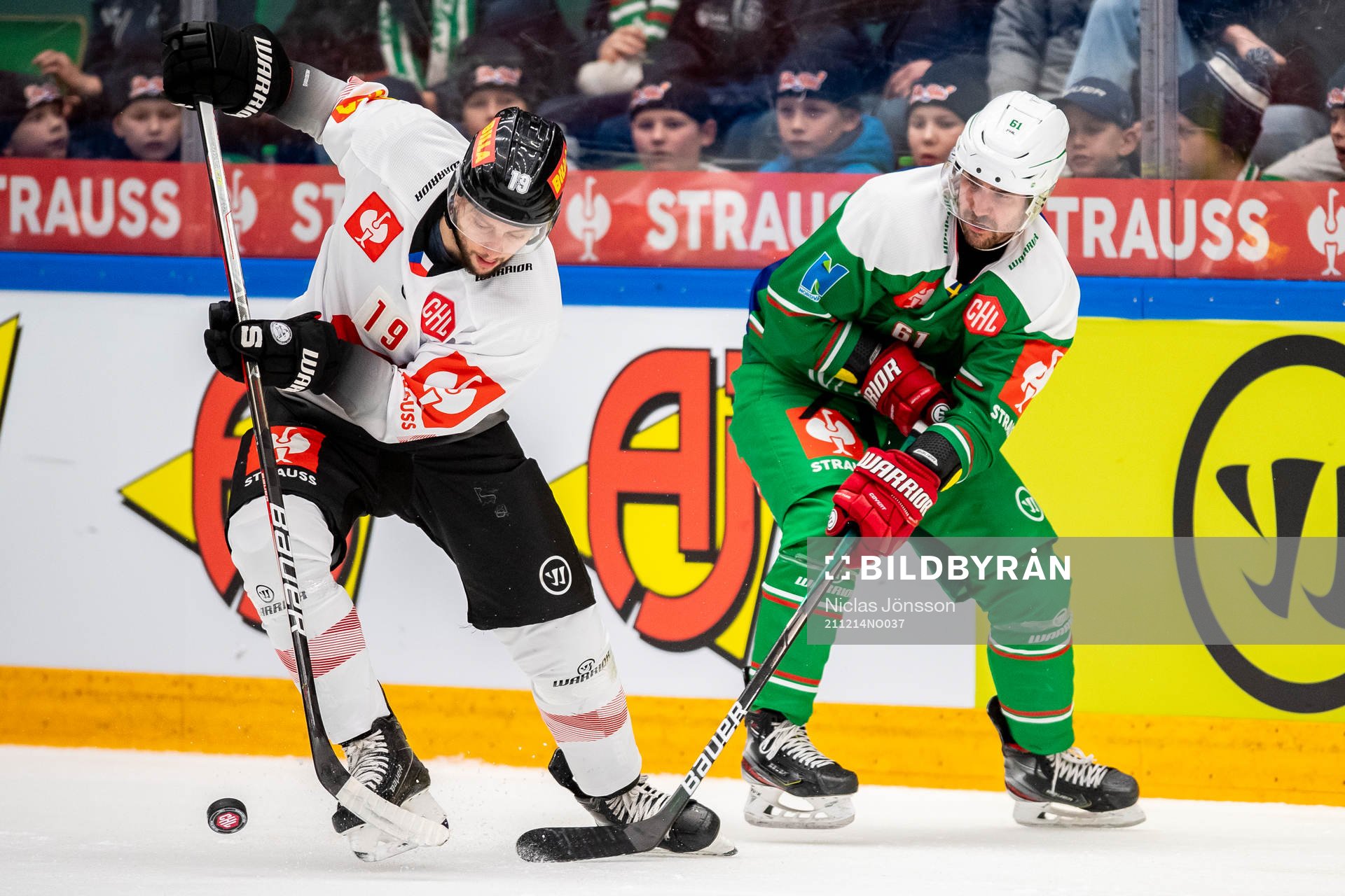 Tomáš Pavelka of Sparta Prag  and Ludvig Larsson of Rögle