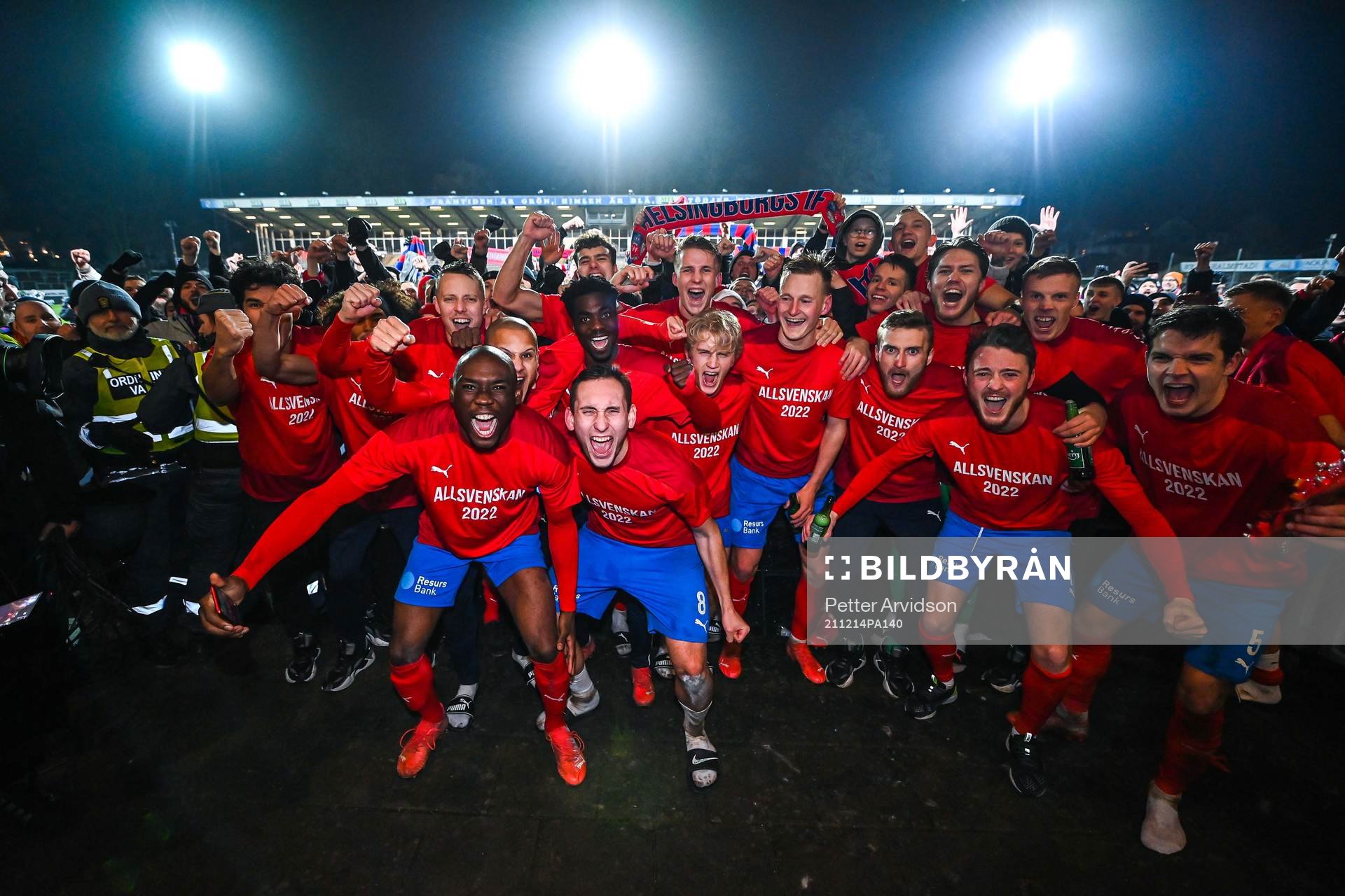 Helsingborgs spelare jublar