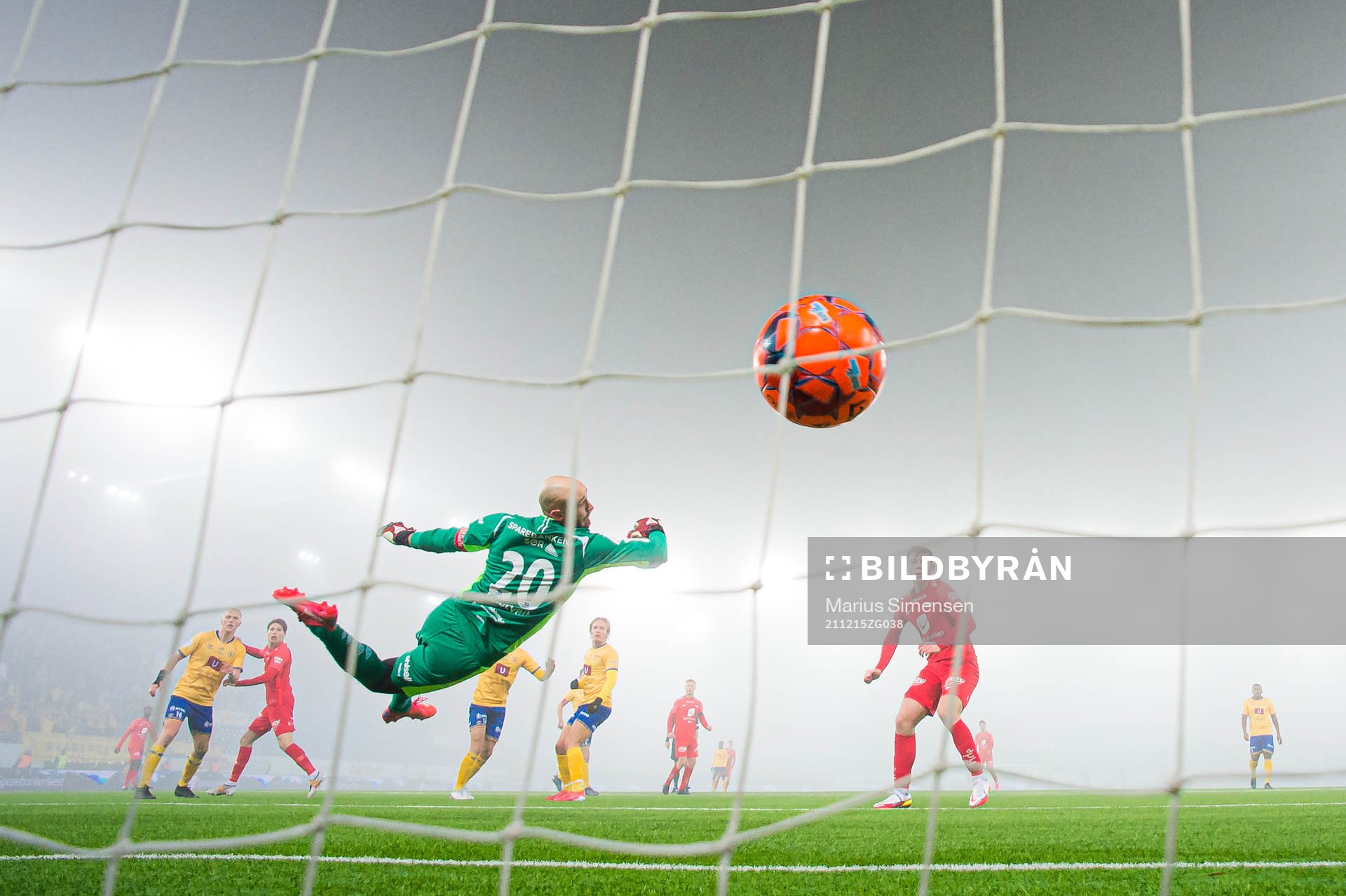 Kasper Holmboe Skaanes of Brann scores the 2-3 goal