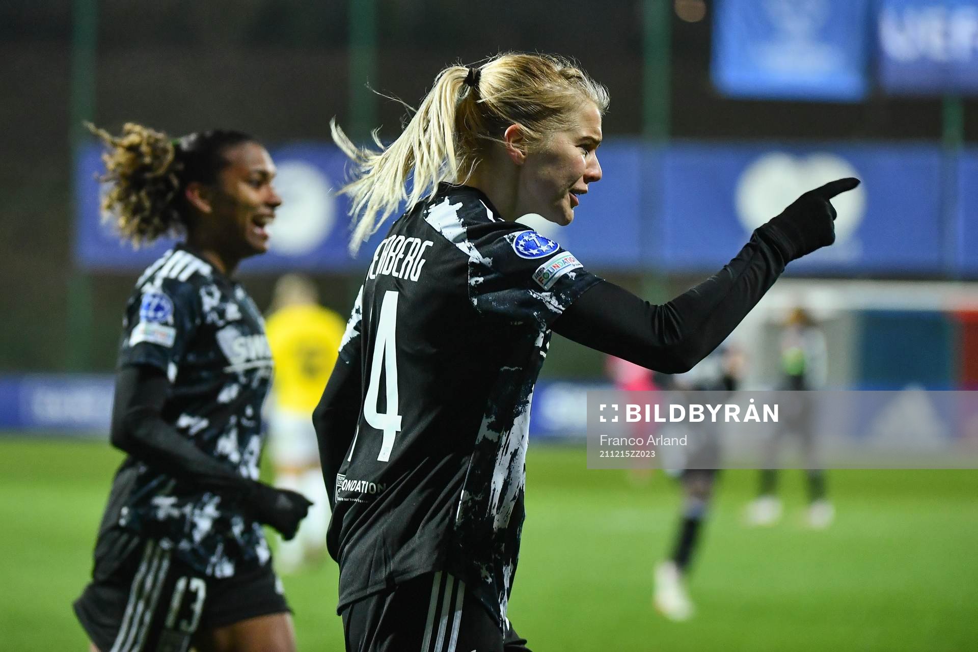Ada HEGERBERG of Lyon celebrates during the UEFA Women's Champions League match between Lyon and Häcken on December 15, 2021 in Lyon, France. 
