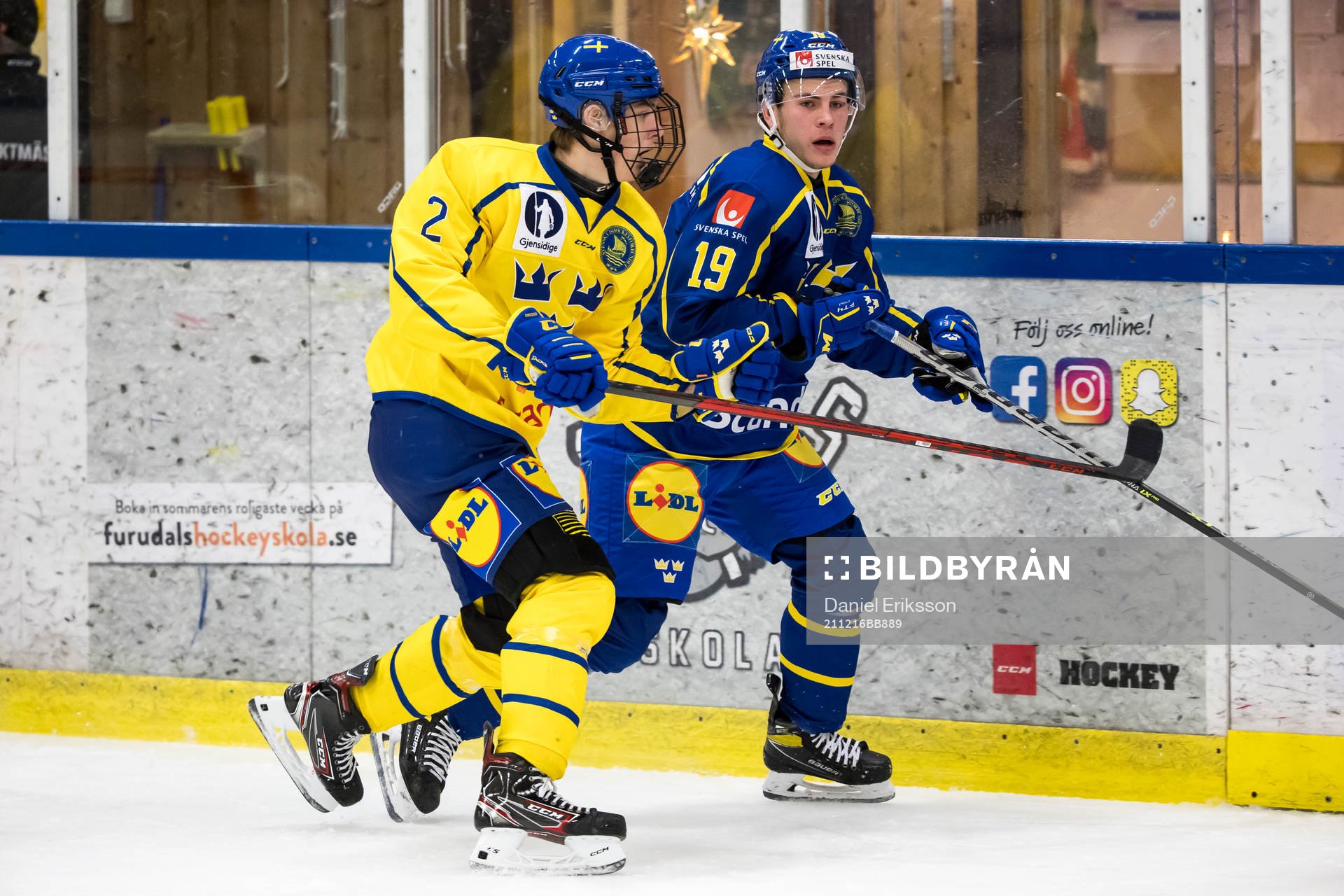 Sverige U18 Dennis Good Bogg och Sverige U19 Gabriel Kangas