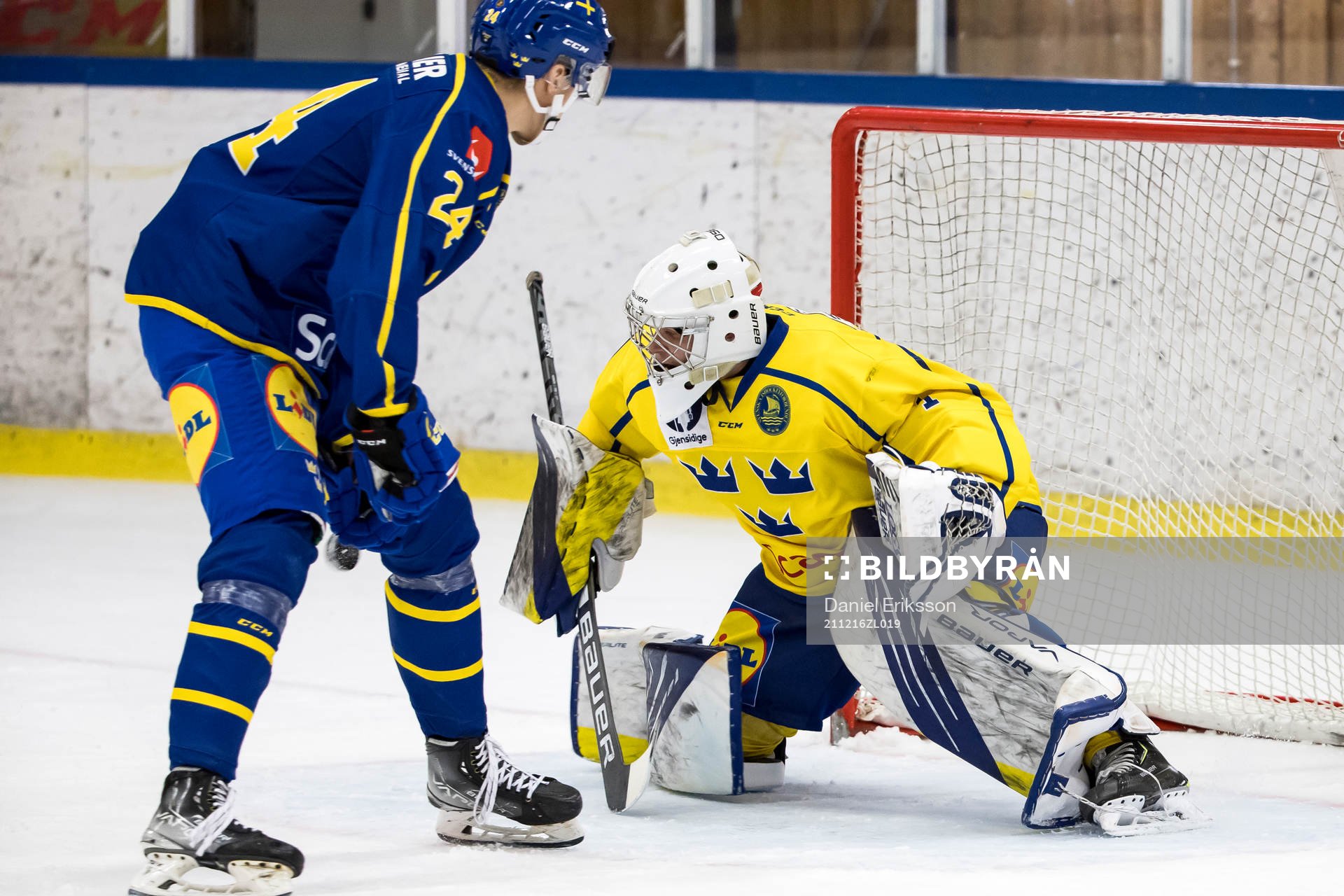 Sverige U19 William Strömgren och Sverige U18 målvakt