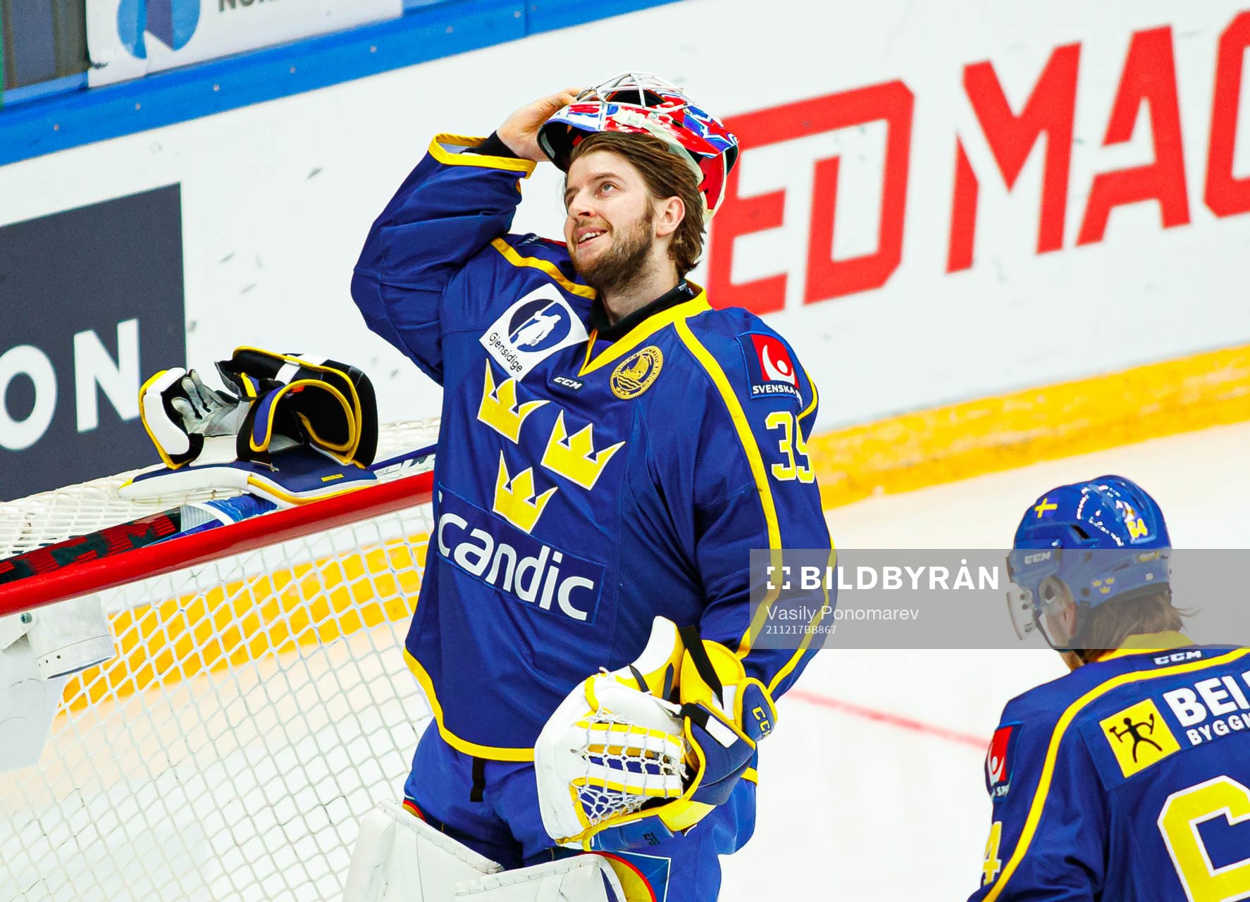 Goalkeeper Adam Reideborn of Sweden