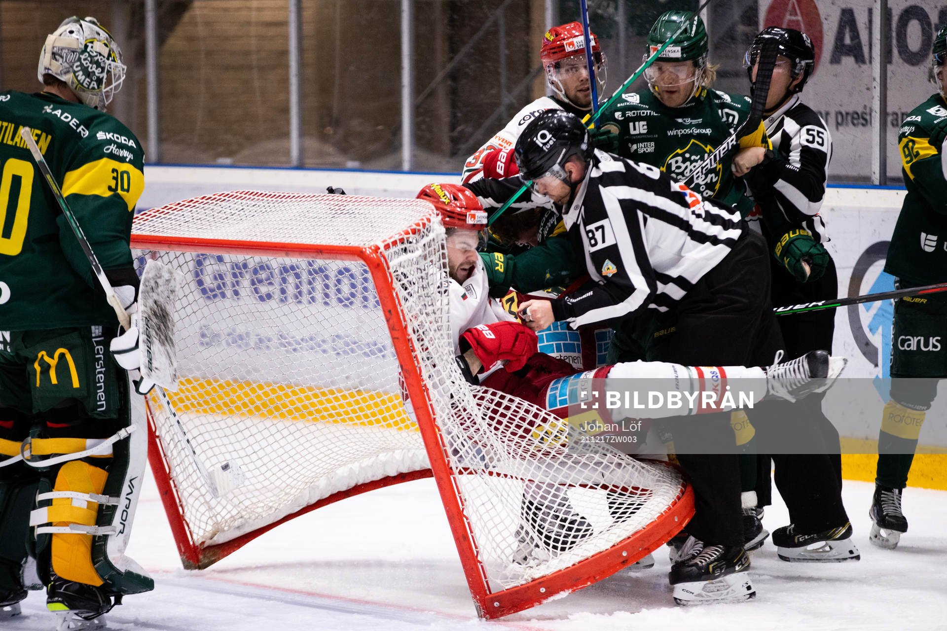 Modos Sam Vigneault i bråk med Björklövens Karl Johansson