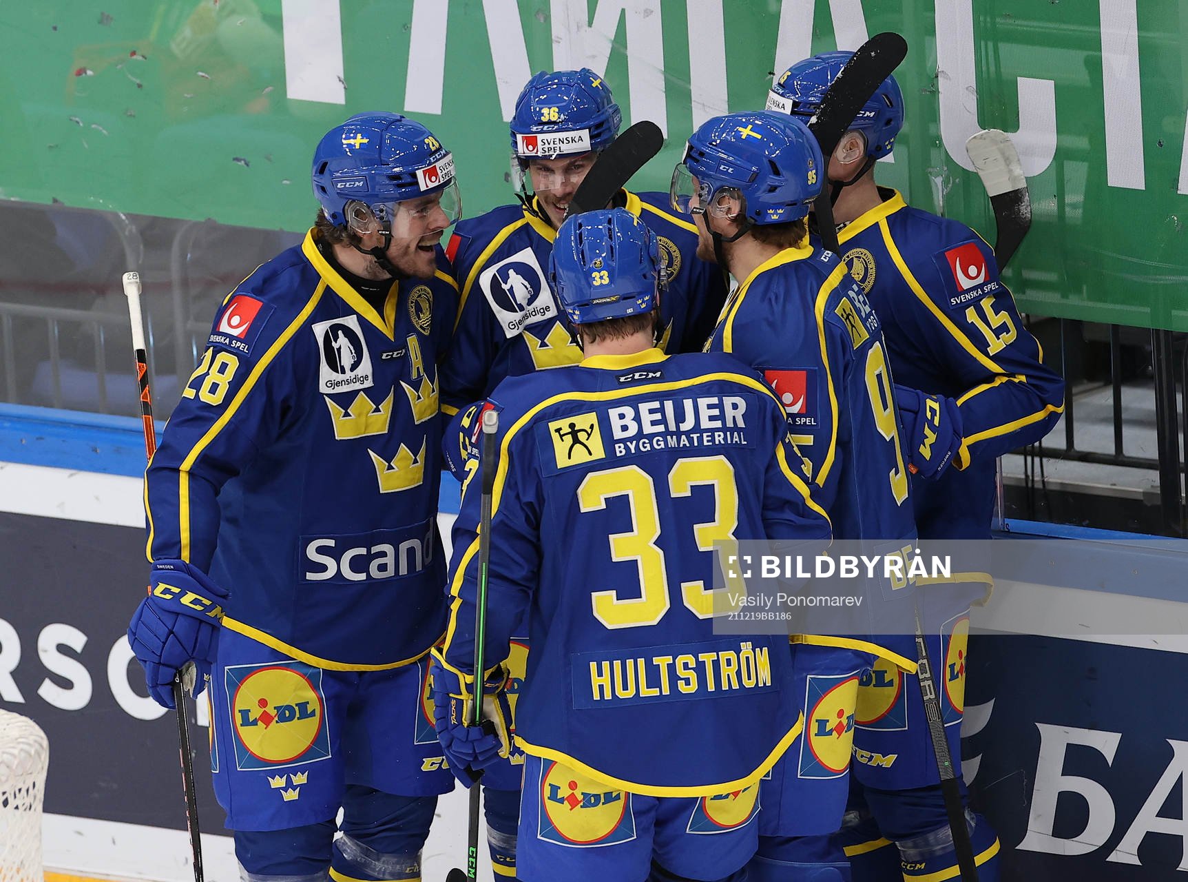 Emil Larsson and Gustav Rydahl of Sweden celebrates