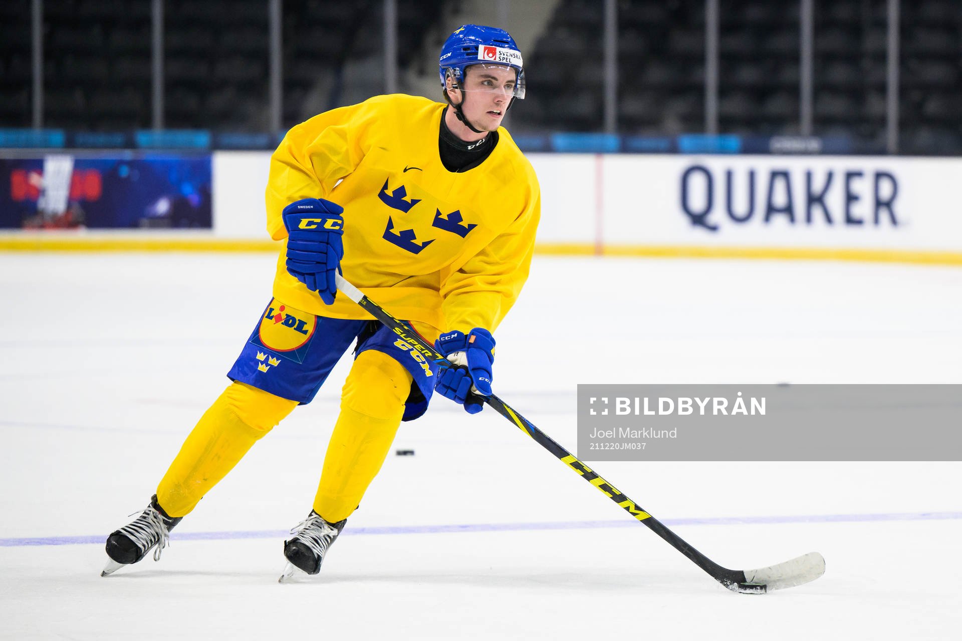 Elias Stenman of the Swedish under-20 national ice hockey