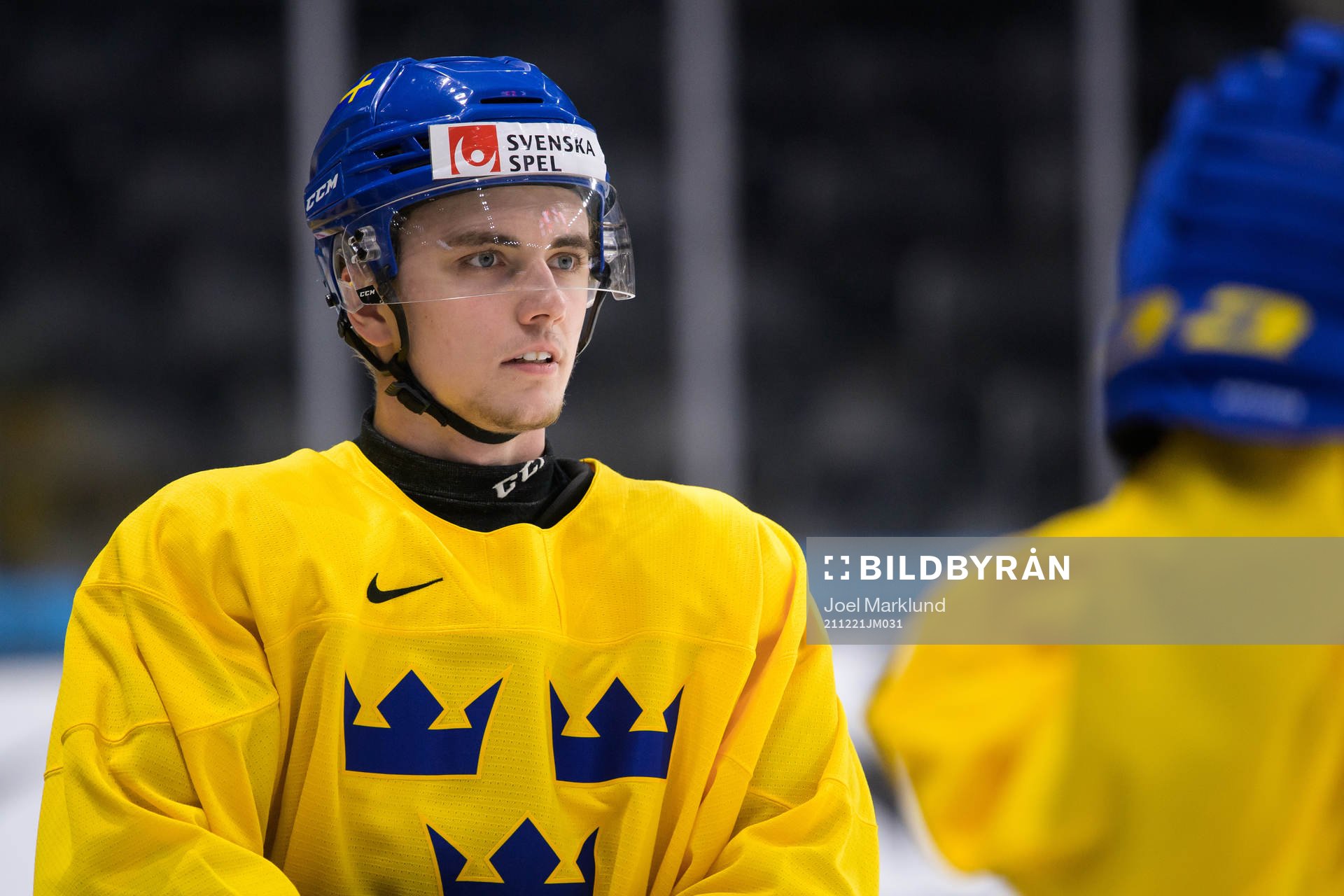 Elias Stenman of the Swedish under-20 national ice hockey