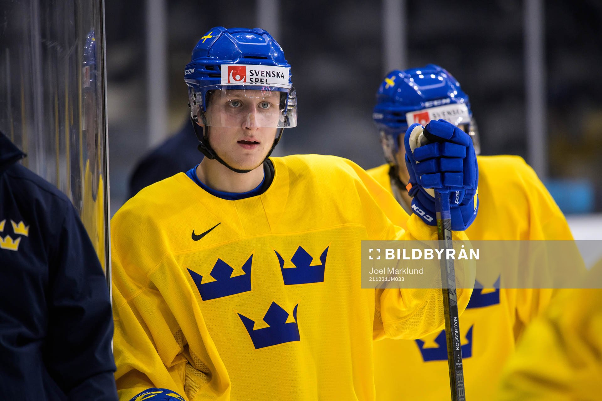 Oskar Magnusson of the Swedish under-20 national ice hockey