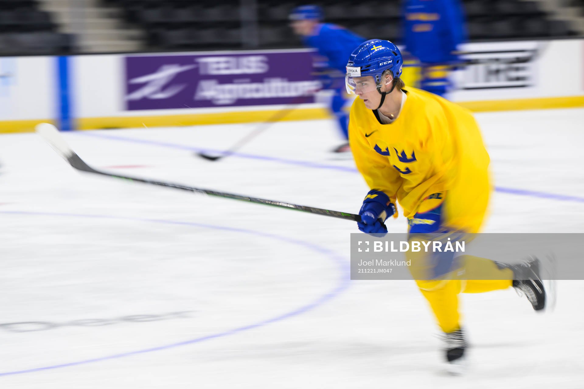 Elliot Ekmark of the Swedish under-20 national ice hockey