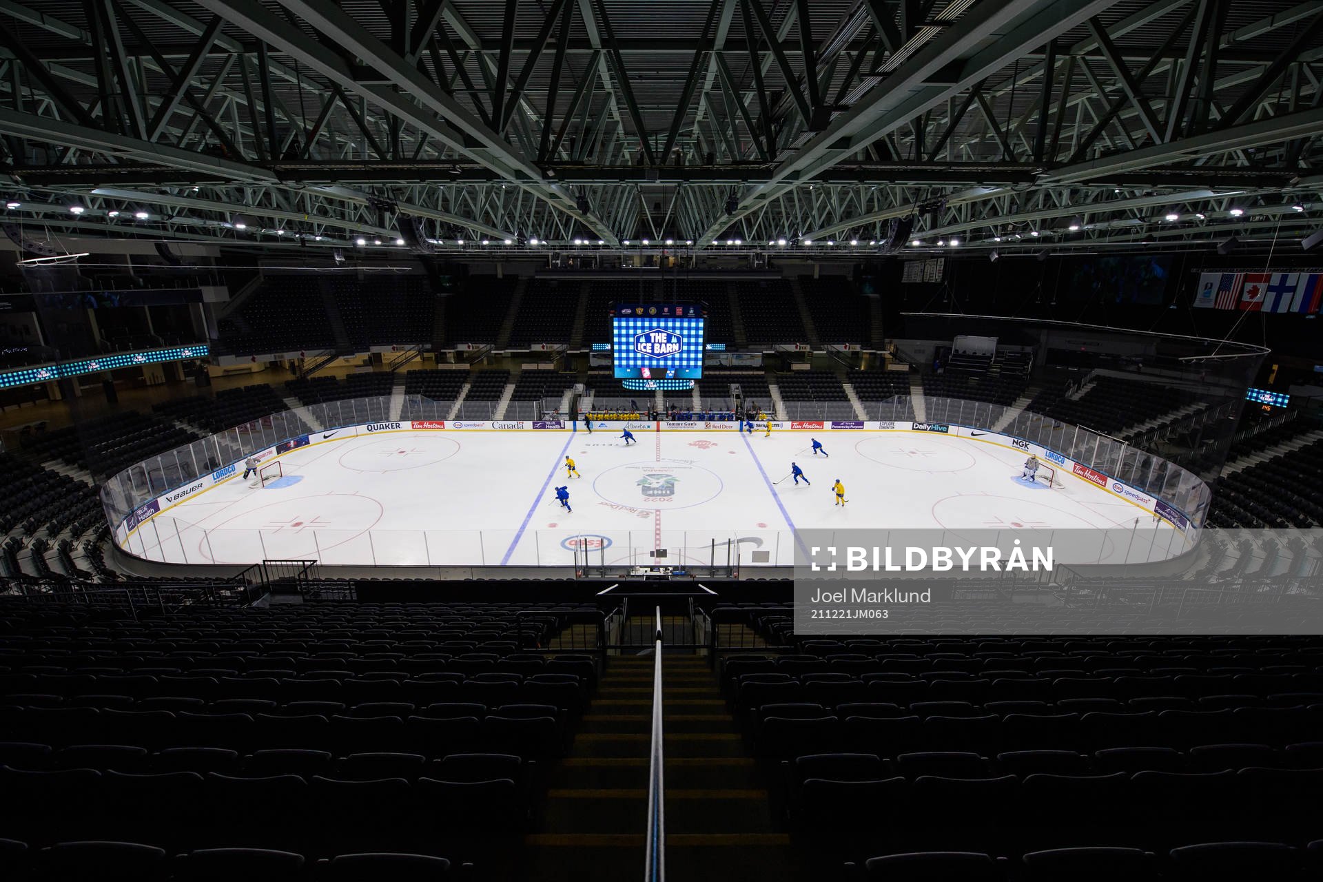 General view of the Swedish under-20 national ice hockey