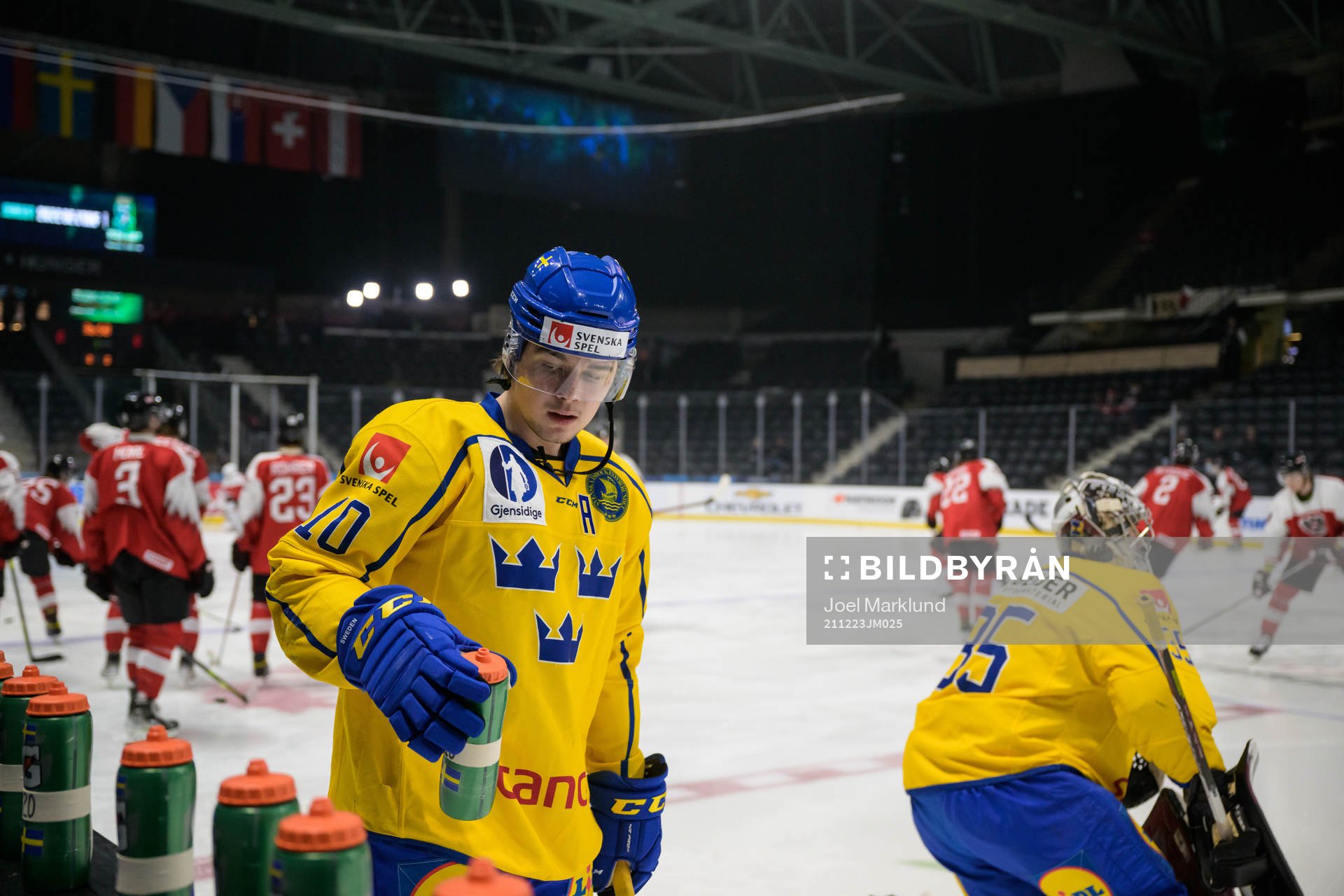 Alexander Holtz of Sweden at warm-up