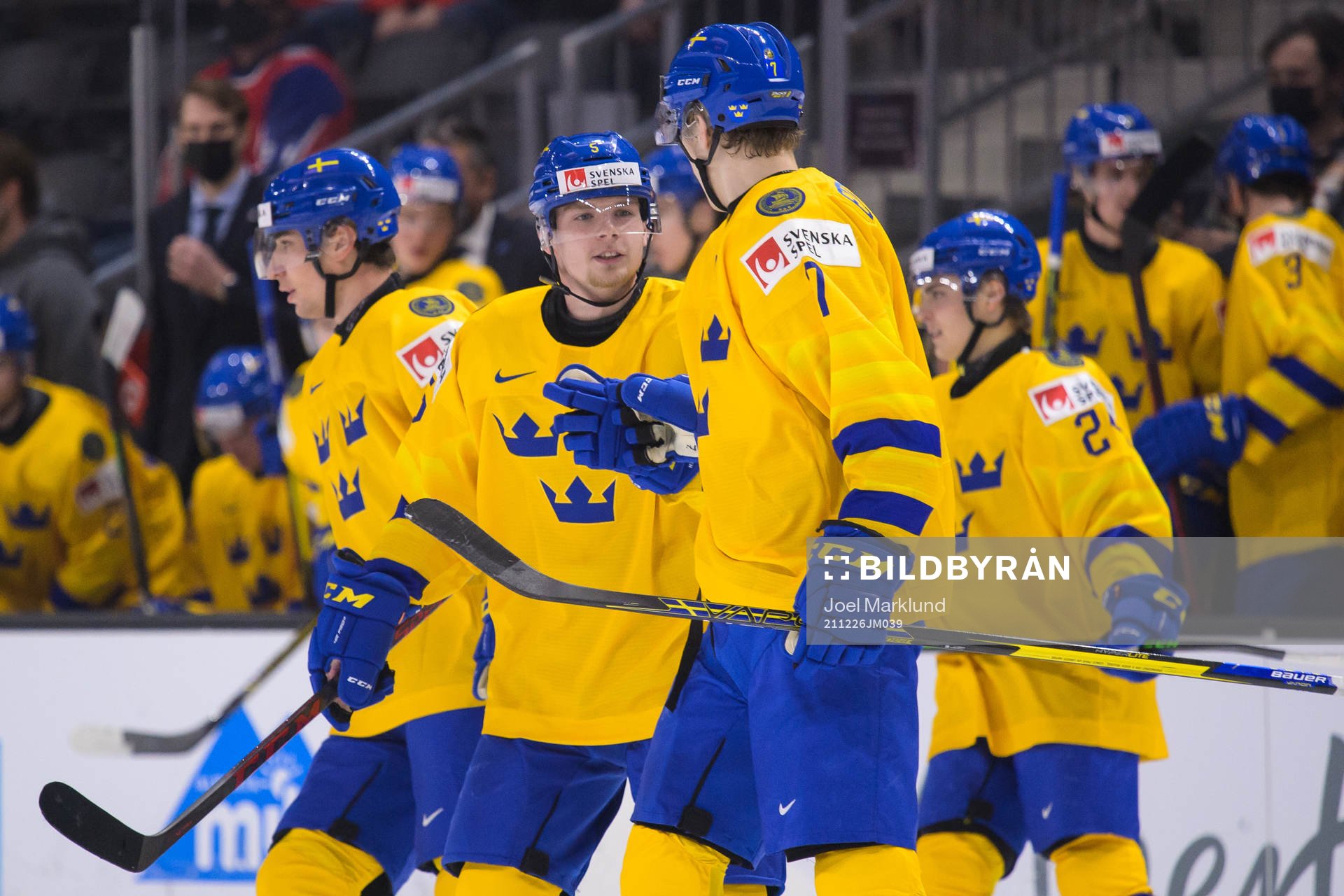 Anton Olsson and Simon Edvinsson of Sweden celebrate