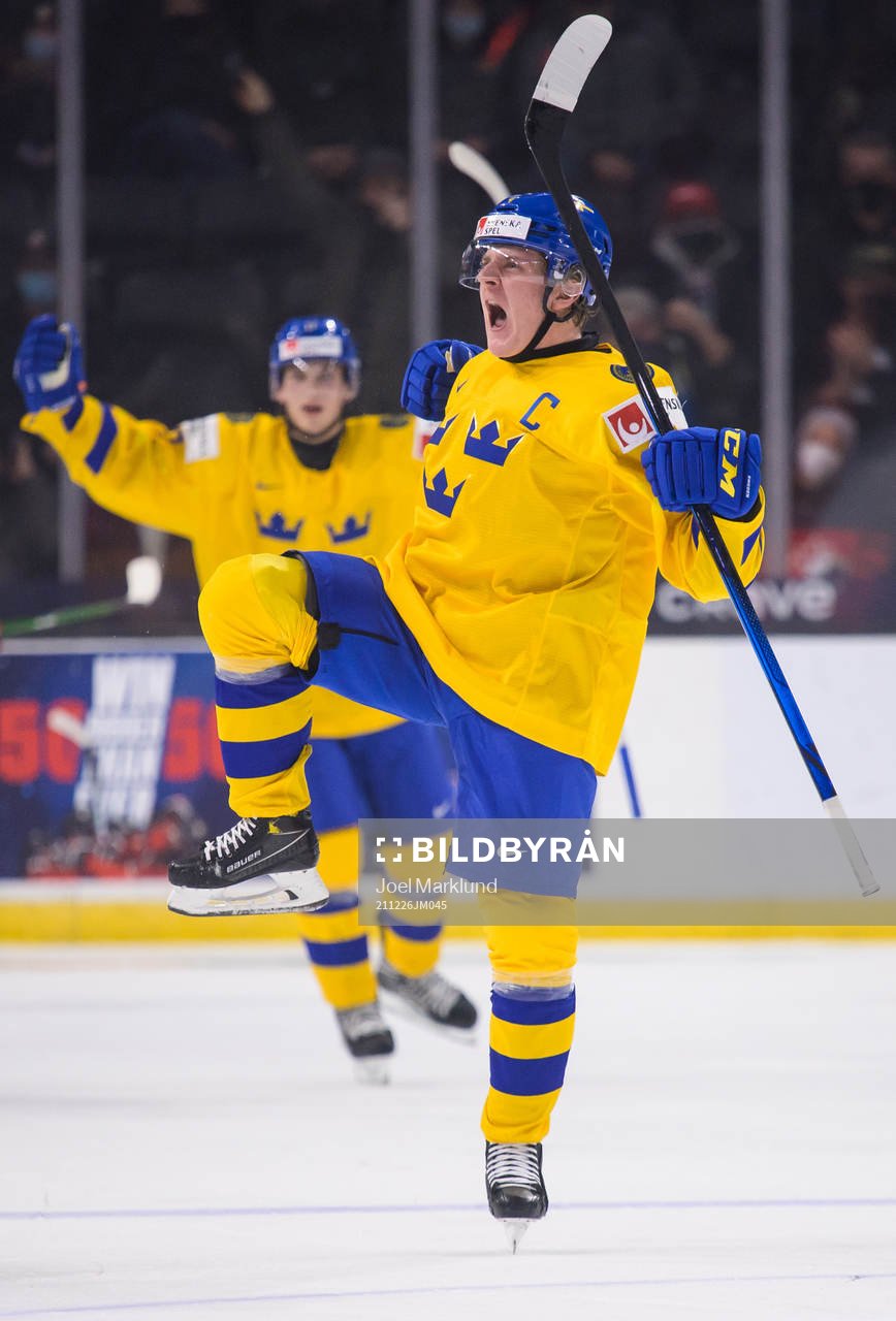 Emil Andrae of Sweden celebrates