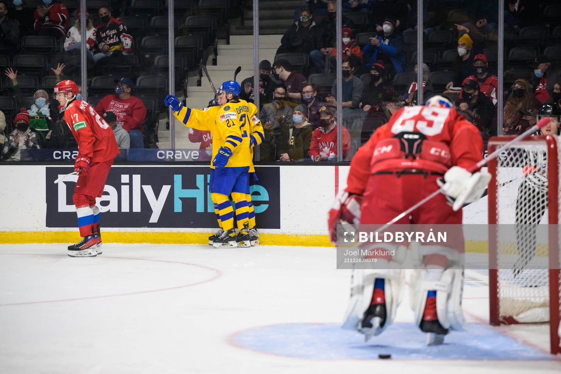 Theodor Niederbach and Oskar Olausson of Sweden celebrate