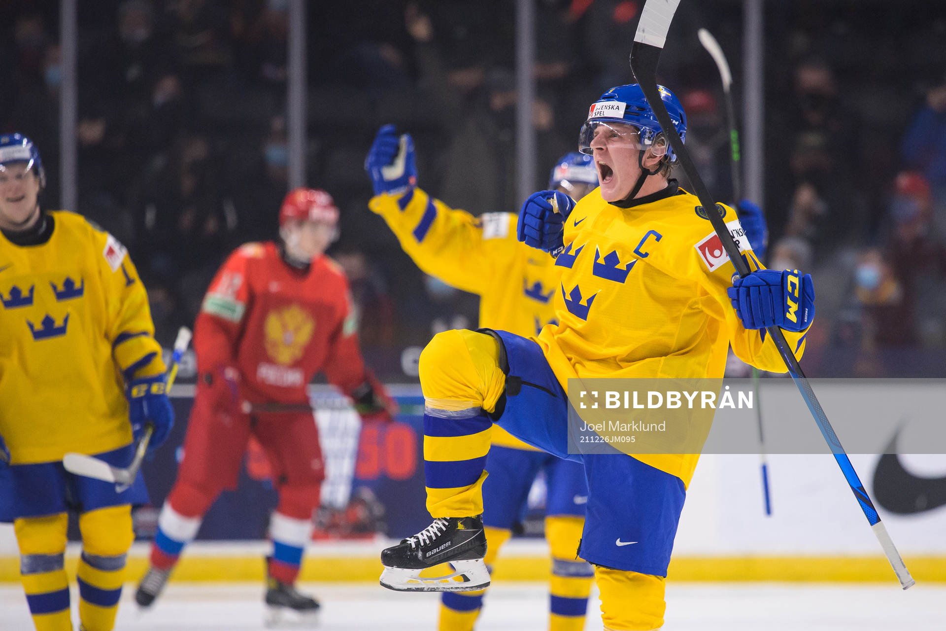 Emil Andrae of Sweden celebrates