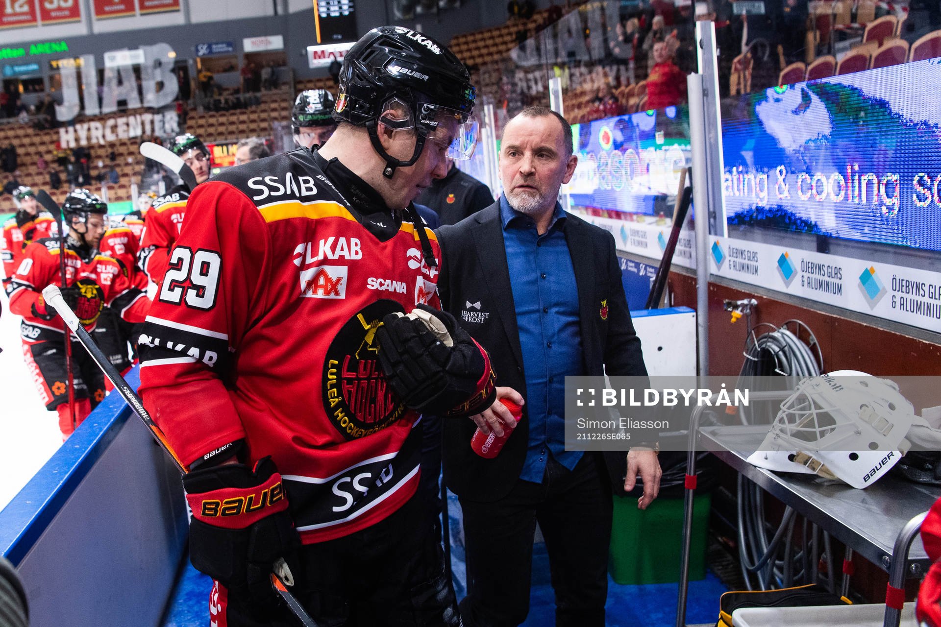 Luleås Erik Gustafsson och tränare Thomas Berglund