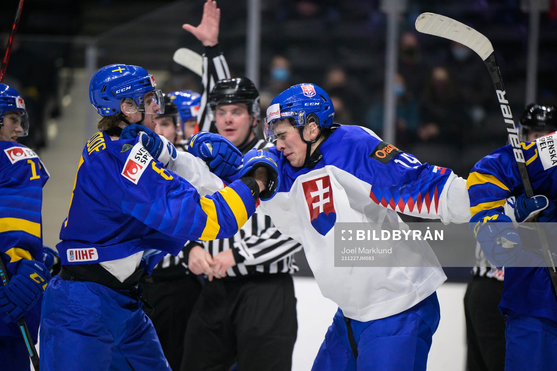 Leo Lööf of Sweden in a fight with Maros Jedlicka of