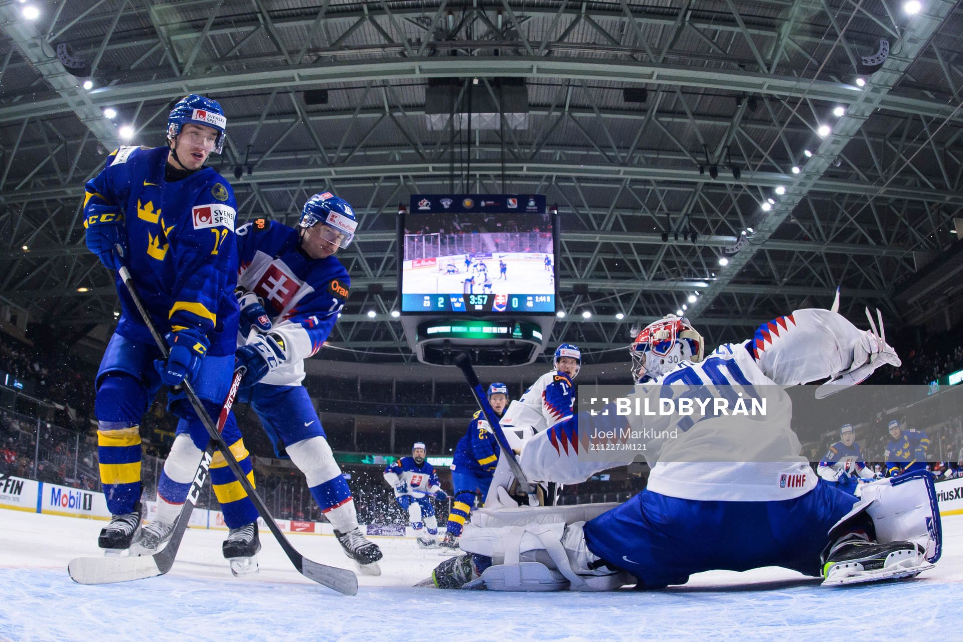 William Eklund of Sweden challenges Marko Stacha and
