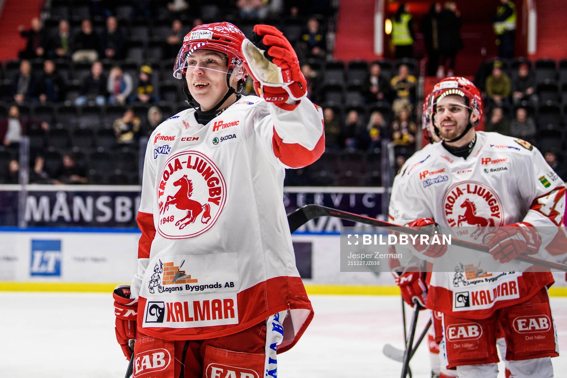 Troja-Ljungbys Victor Öhman jublar