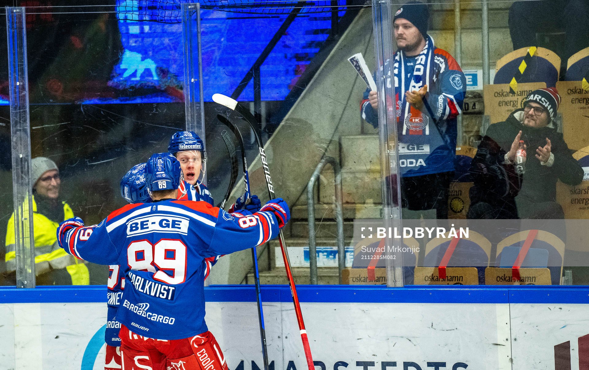 Oskarshamns Fredrik Olofsson jublar med Patrik Karlkvist