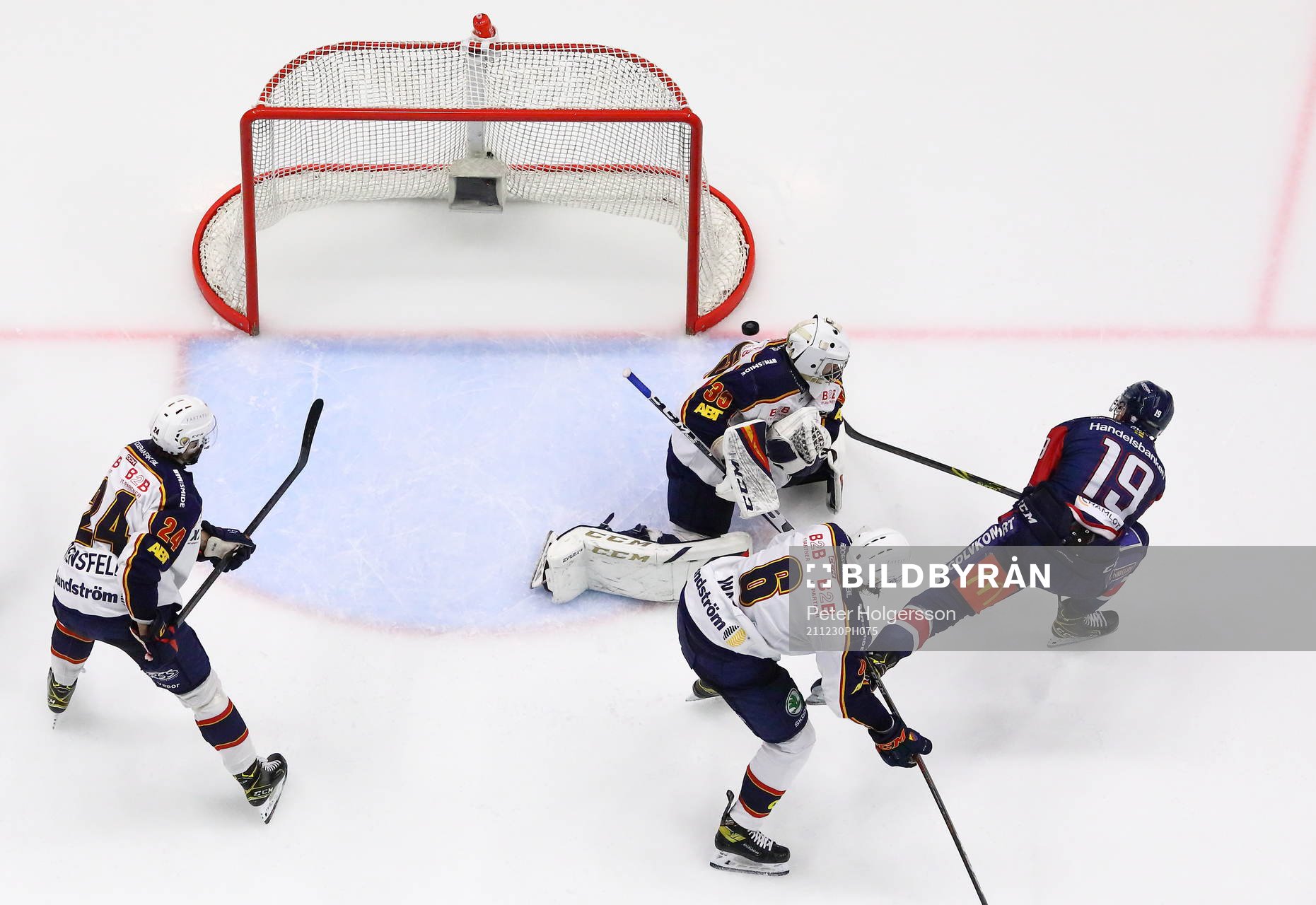 Mål 5-1 av Linköpings Patrick Russell förbi Djurgårdens