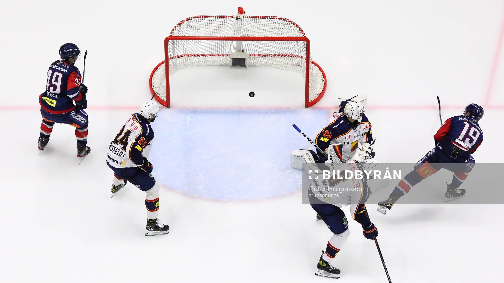 Mål 5-1 av Linköpings Patrick Russell förbi Djurgårdens