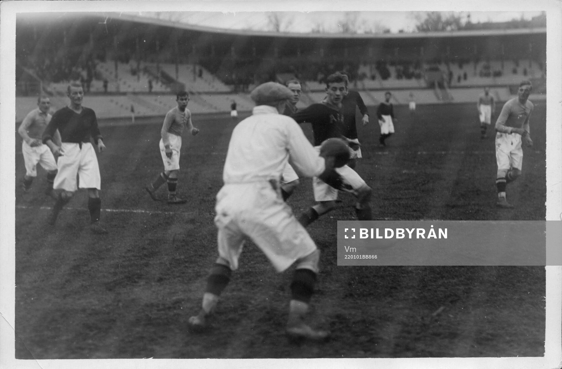 Fotboll, AIK - Eskilstuna. Stockholm Olympiastadion, 1922.
