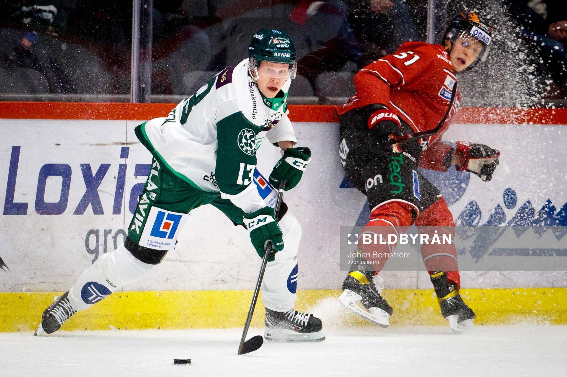 Färjestads Daniel Viksten och Örebros Kristian Näkyvä
