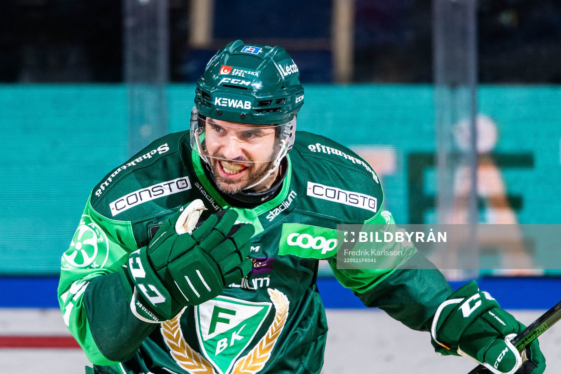 Färjestads Martin Johansson jublar