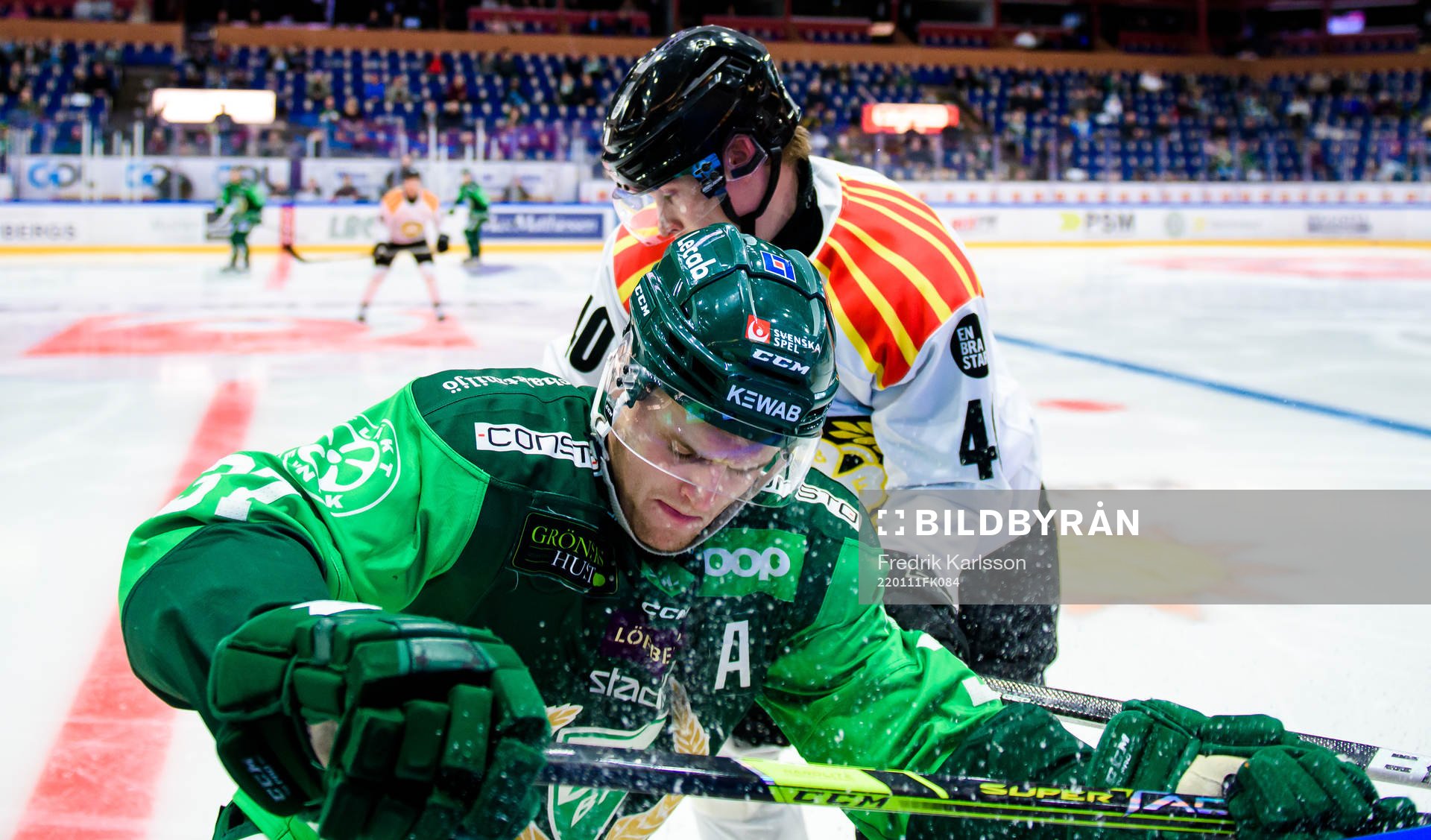 Färjestads Adam Ginning och Brynäs Tomi Sallinen