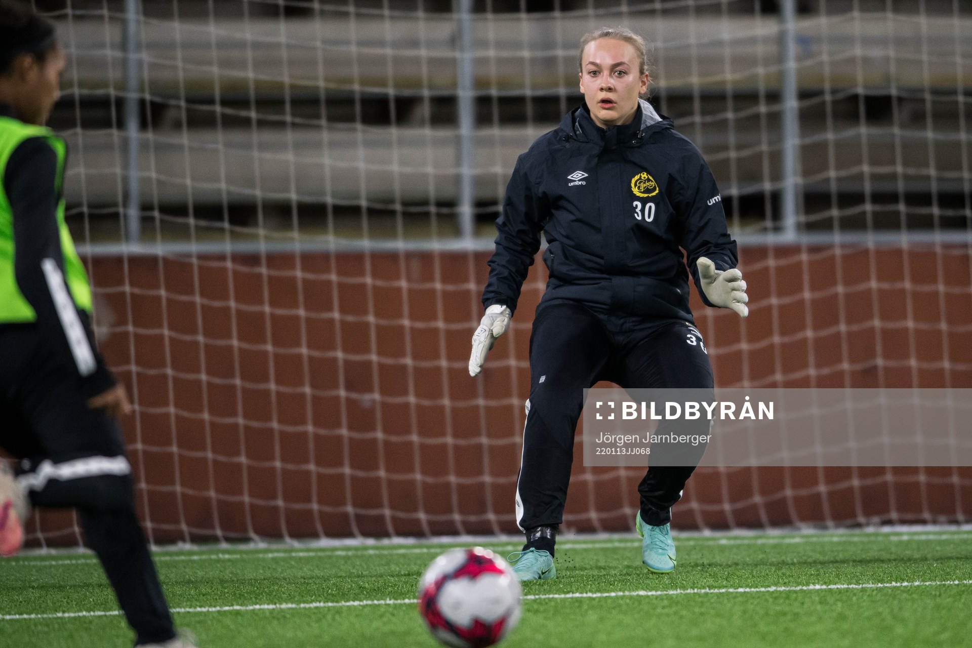 Målvakt Tuva Janveden Mobrandt under en träning med Elfsborg den 13 januari 2022 i Borås. 