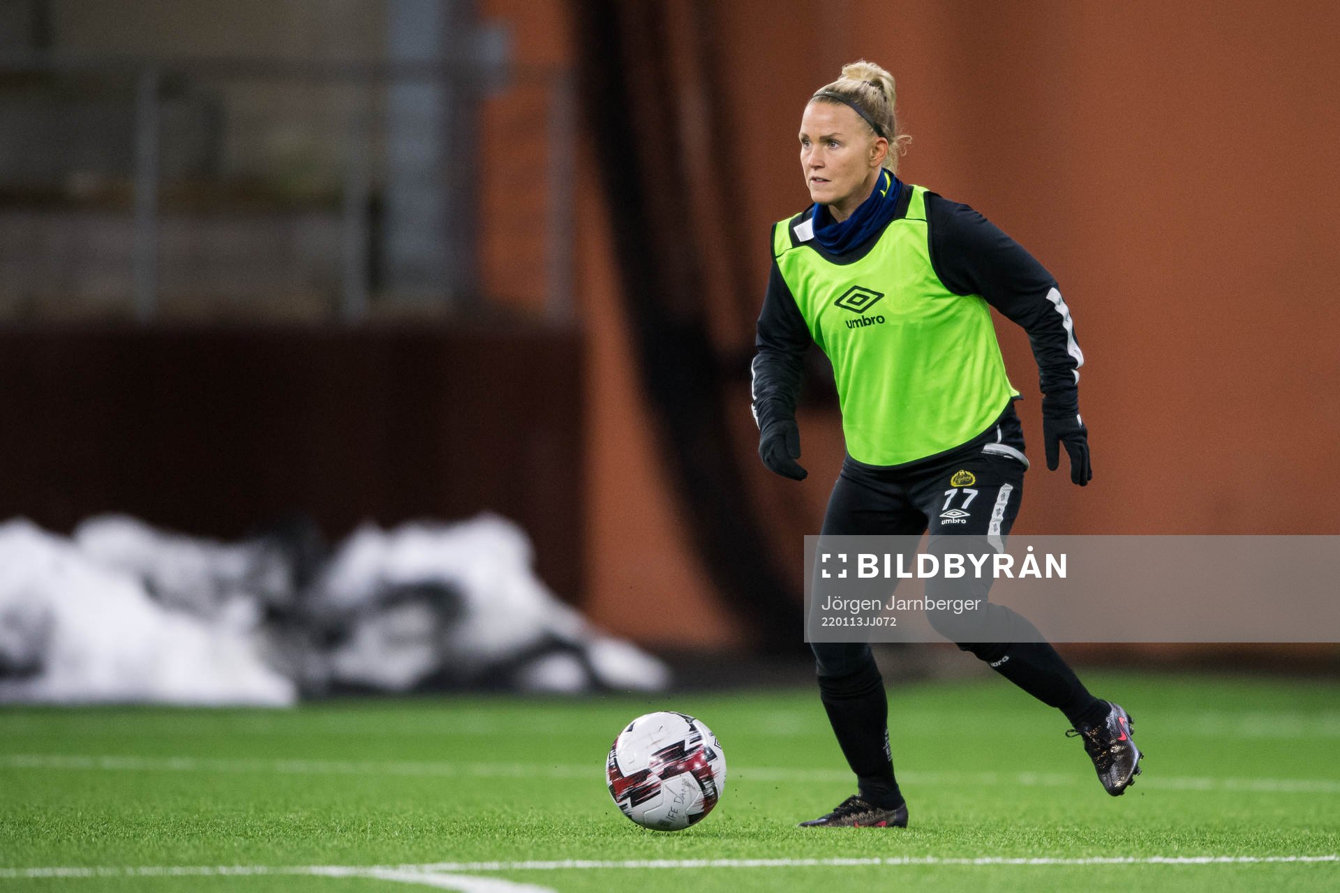 Sara Jardving under en träning med Elfsborg den 13 januari 2022 i Borås. 