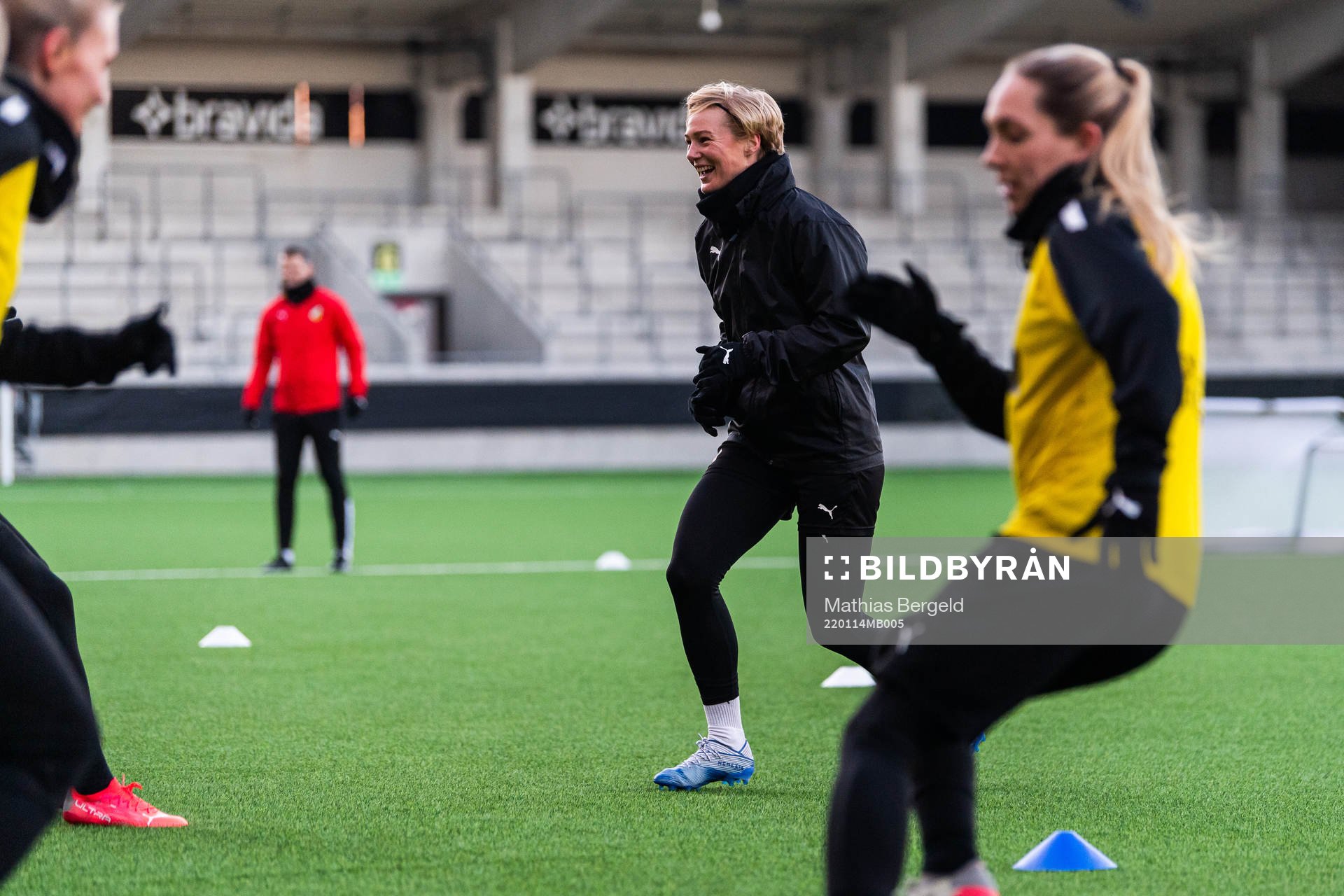 Luna Nörgaard Gevitz under en träning med Häcken den 14 januari 2022 i Göteborg. 