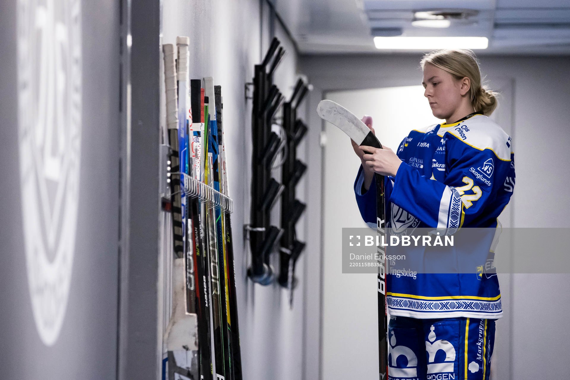 Leksands Agnez Svensson innan ishockeymatchen i SDHL mellan