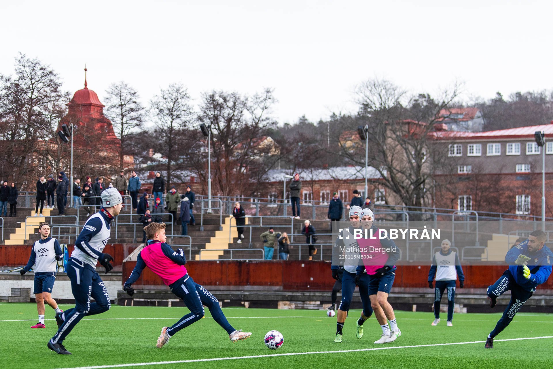 Isak Dahlqvist under en träning med Örgryte den 15 januari 2022 i Göteborg. 