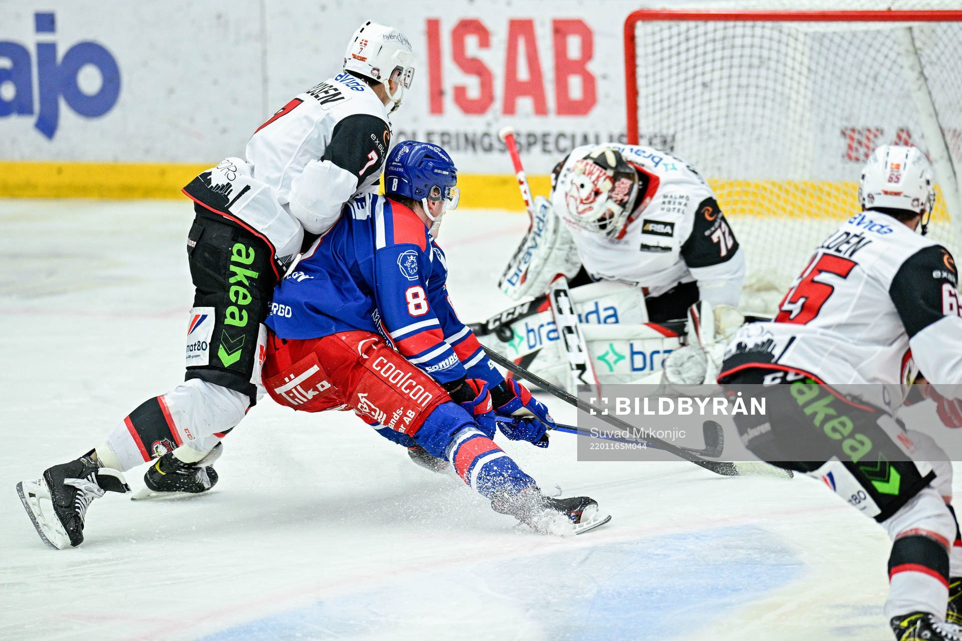 Malmö Redhawks Oliver Lauridsen och målvakt Daniel