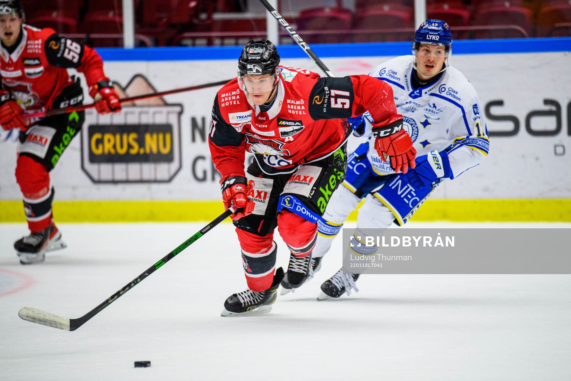 Malmö Redhawks Emil Sylvegård och Leksands Erik Hedlund