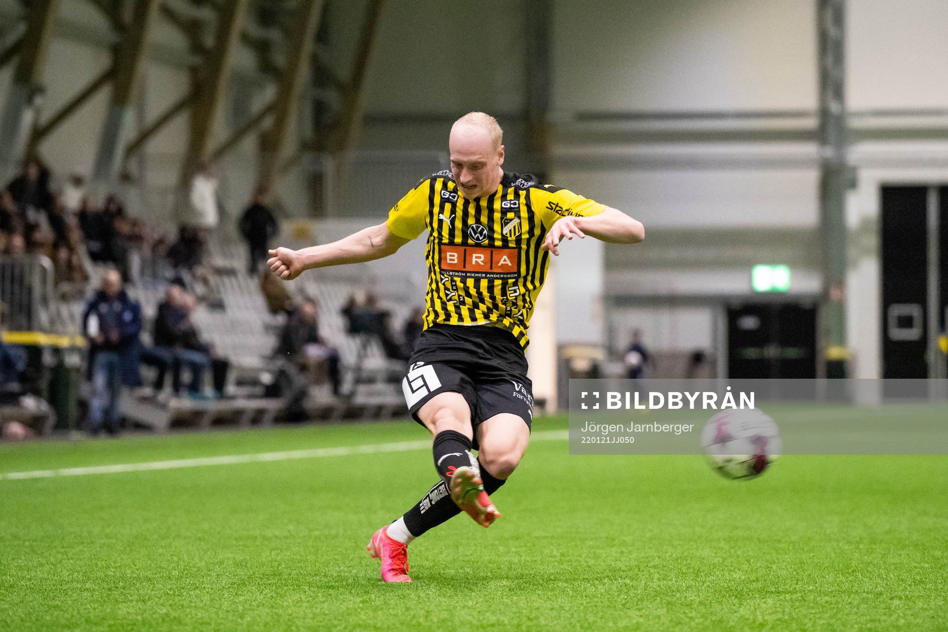 Häckens Valgeir Fridriksson under en träningsmatch i fotboll mellan Norrby och Häcken den 21 januari 2022 i Borås. 