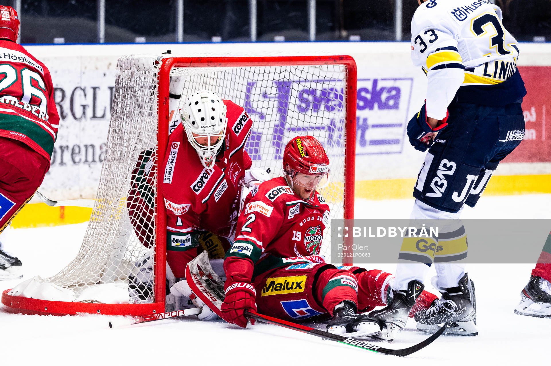 Modos målvakt Tex Williamsson och Filip Hasa