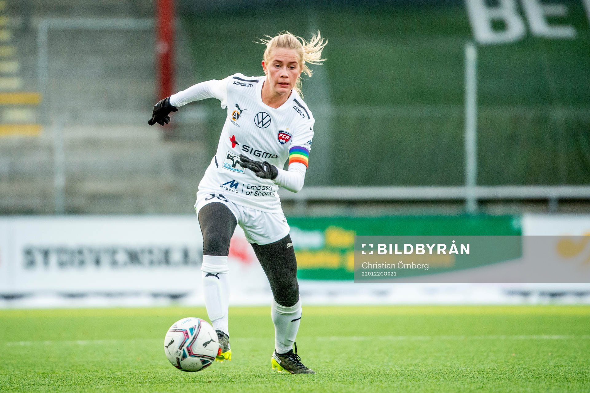 Rosengårds Olivia Lindstedt under en träningsmatch mellan Rosengård och Bröndby den 22 januari 2022 i Malmö. 