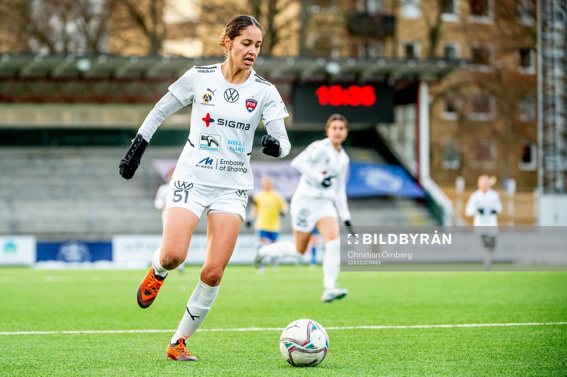 Rosengårds Josefine Lech under en träningsmatch mellan Rosengård och Bröndby den 22 januari 2022 i Malmö. 