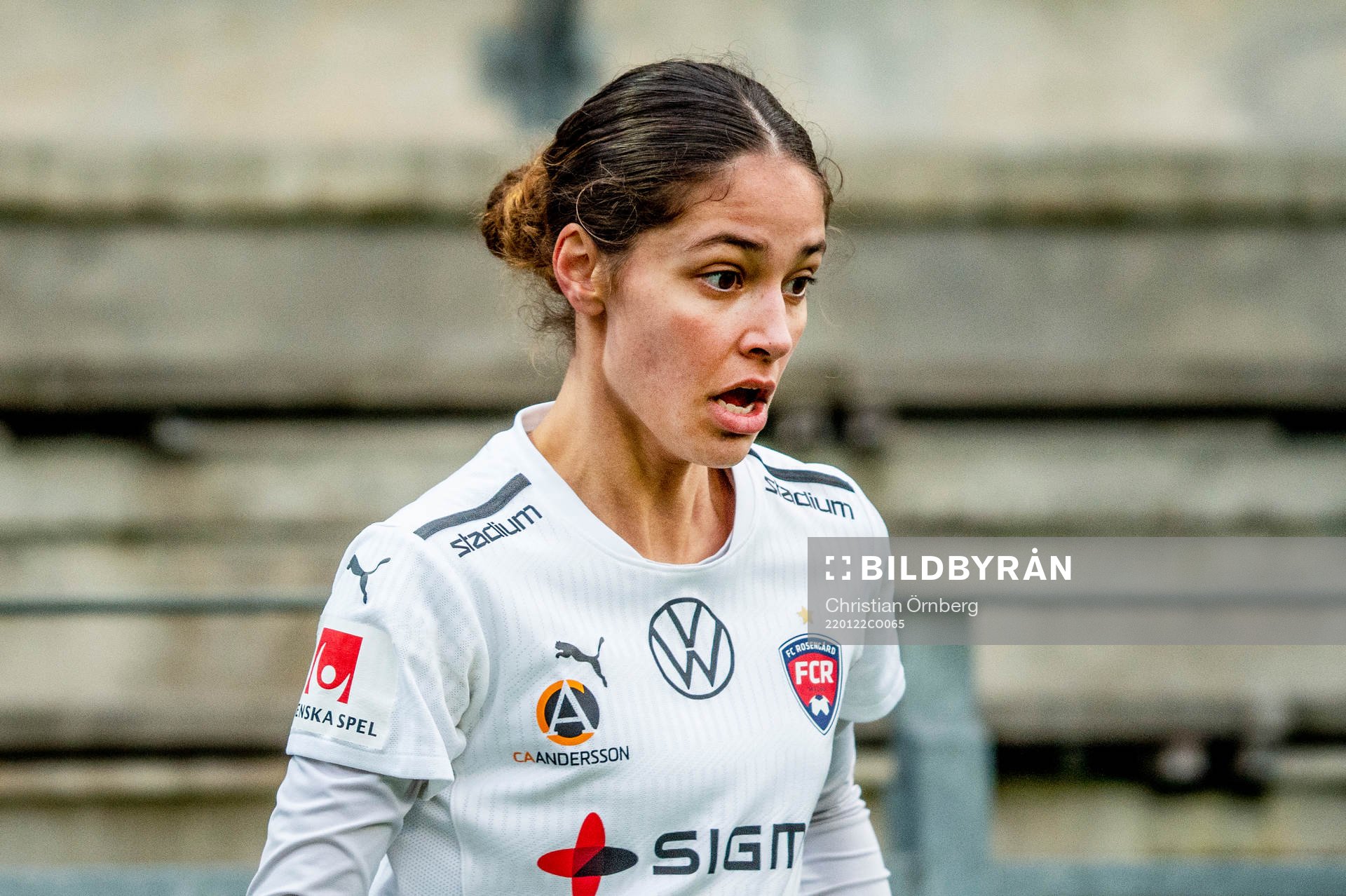 Rosengårds Josefine Lech under en träningsmatch mellan Rosengård och Bröndby den 22 januari 2022 i Malmö. 
