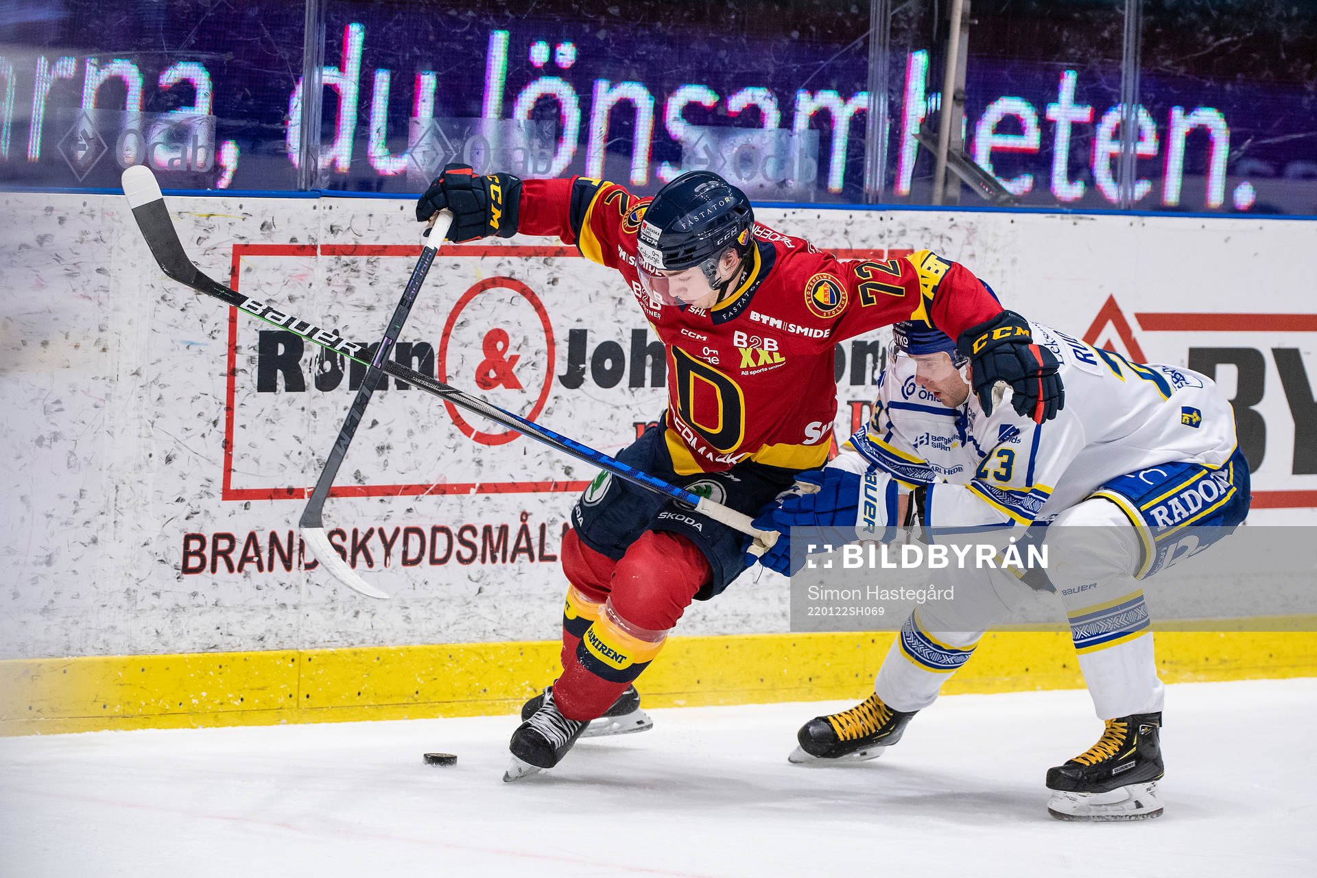 Djurgårdens William Eklund och Leksands Mikael Ruohomaa