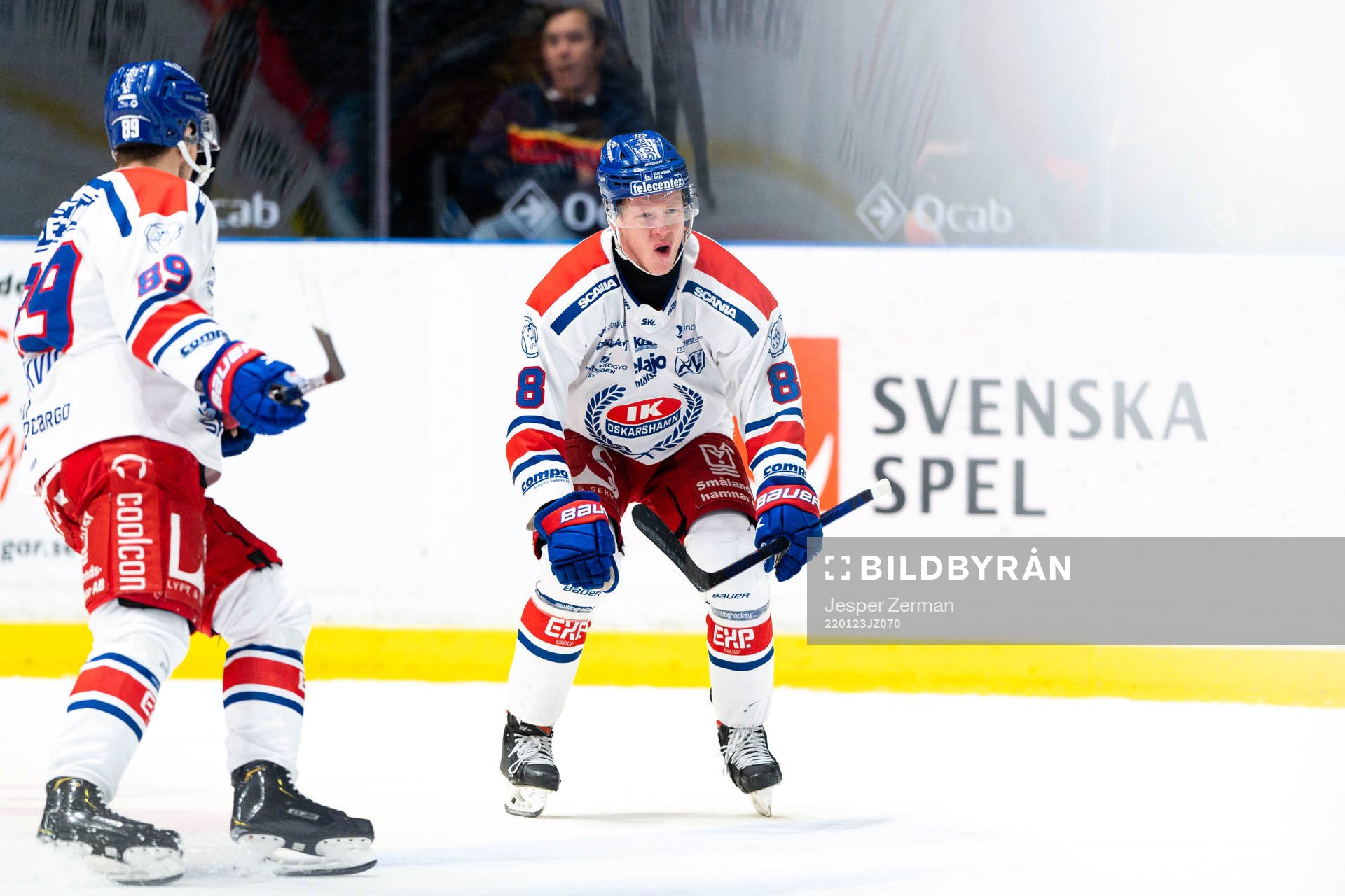 Oskarshamns Patrik Karlkvist och Fredrik Olofsson jublar